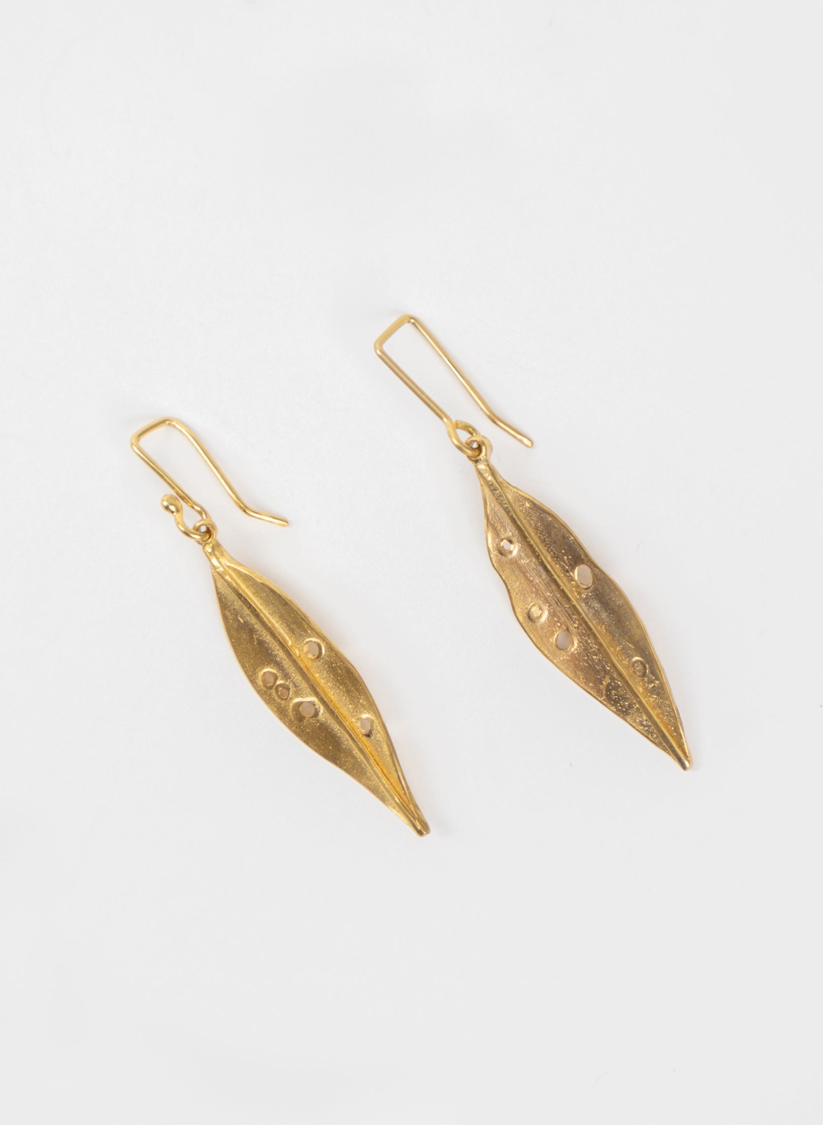 Pohutukawa Leaf Gold Vermeil Earrings