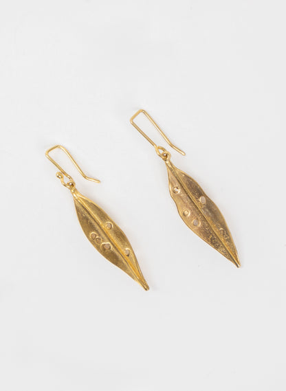Pohutukawa Leaf Gold Vermeil Earrings