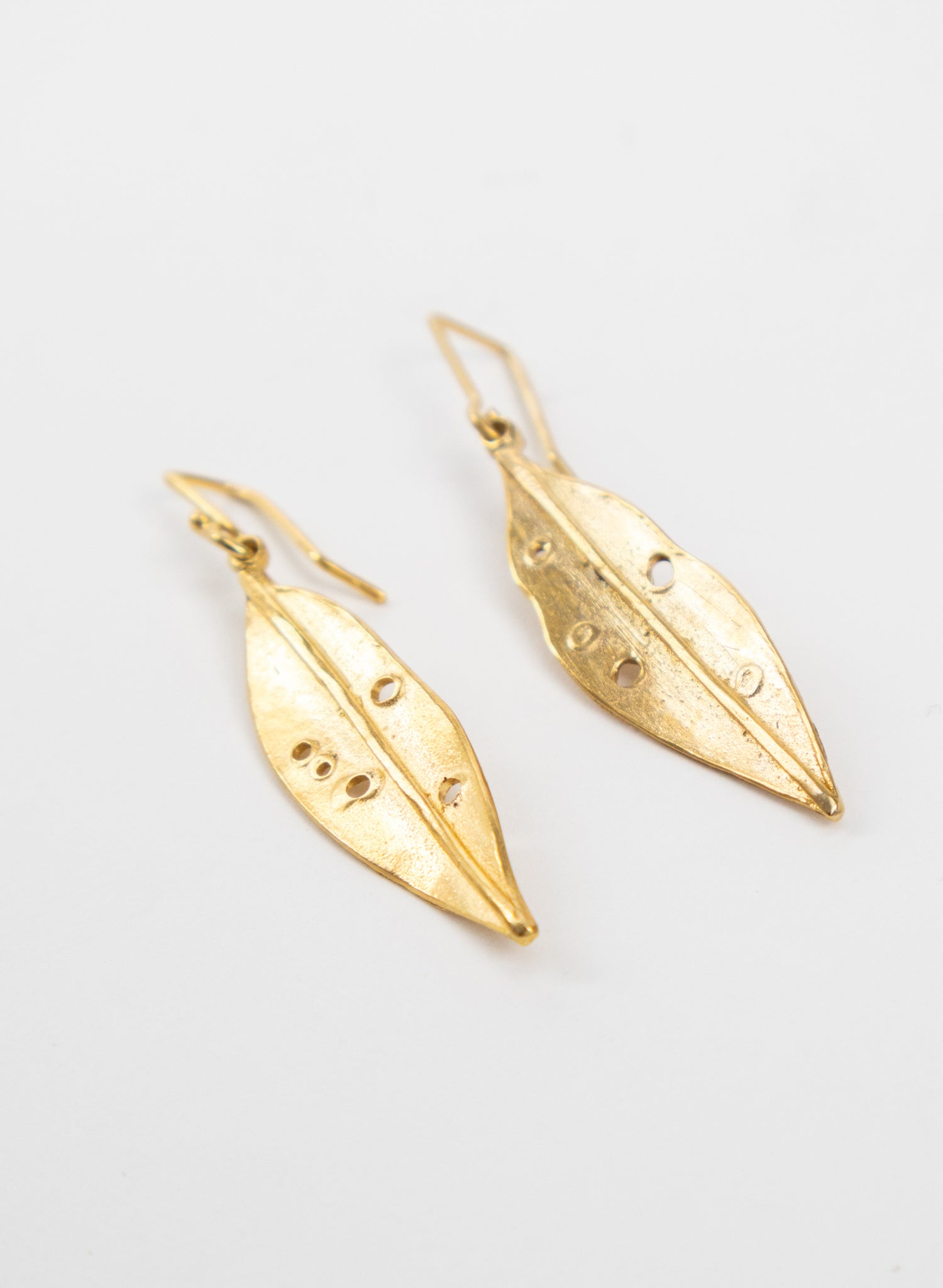 Pohutukawa Leaf Gold Vermeil Earrings