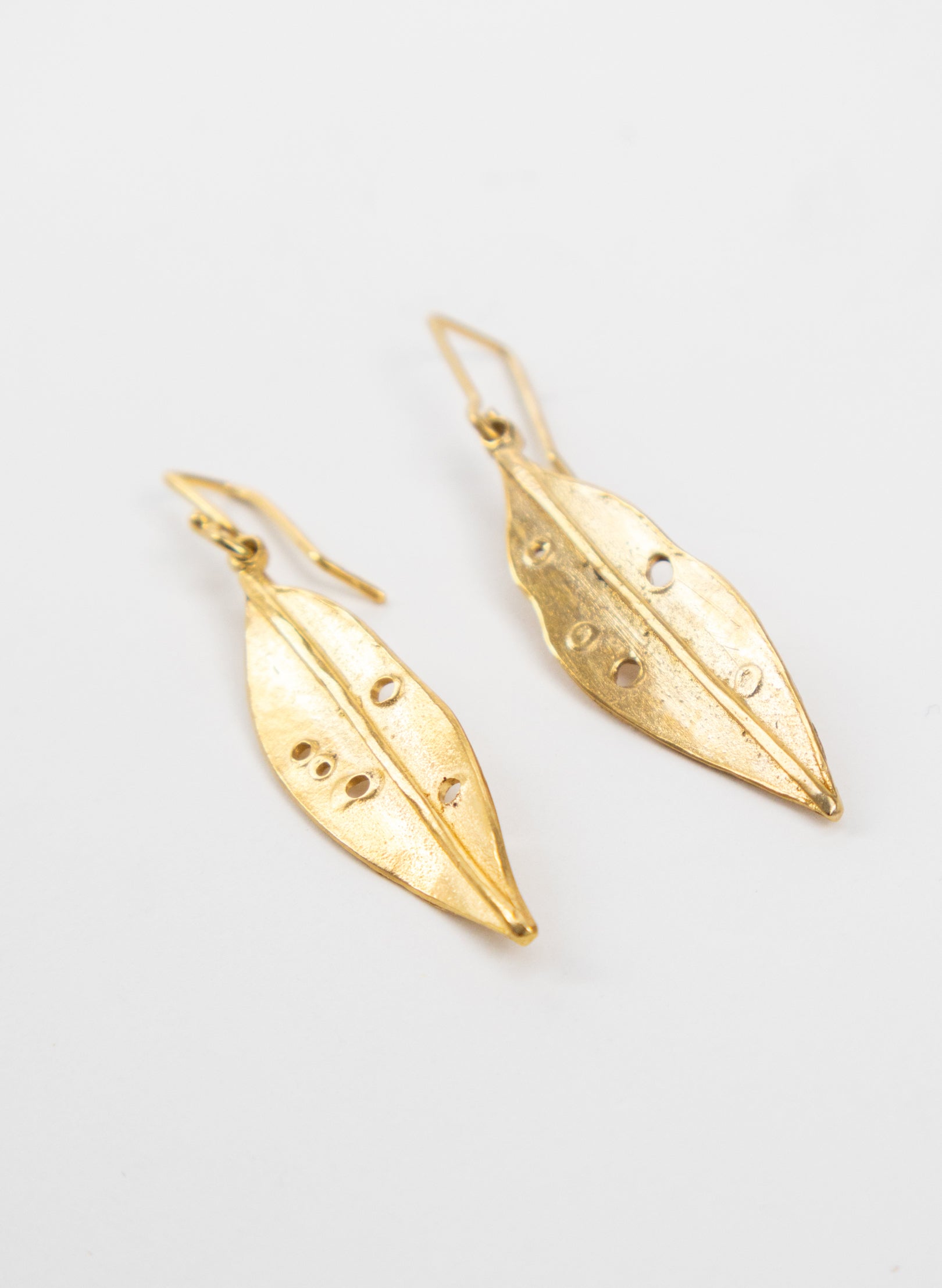 Pohutukawa Leaf Gold Vermeil Earrings