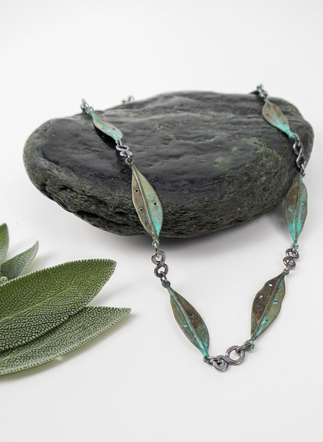 Pohutukawa Leaf Bronze Necklace