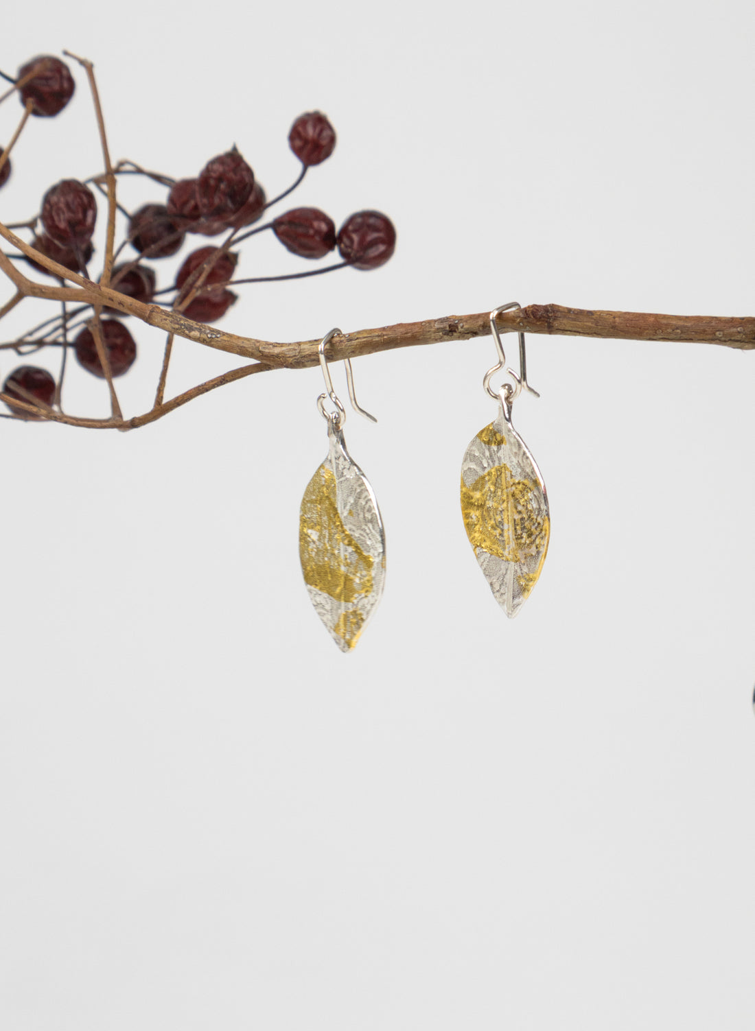 Small Pohutukawa Leaf Earrings