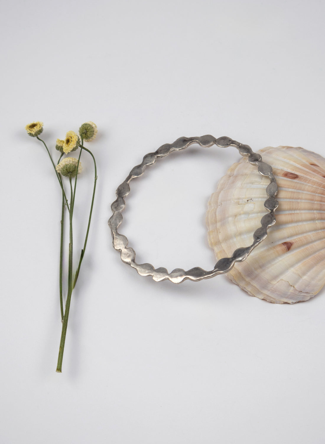 Kowhai Shadow Silver Shadow Bangle