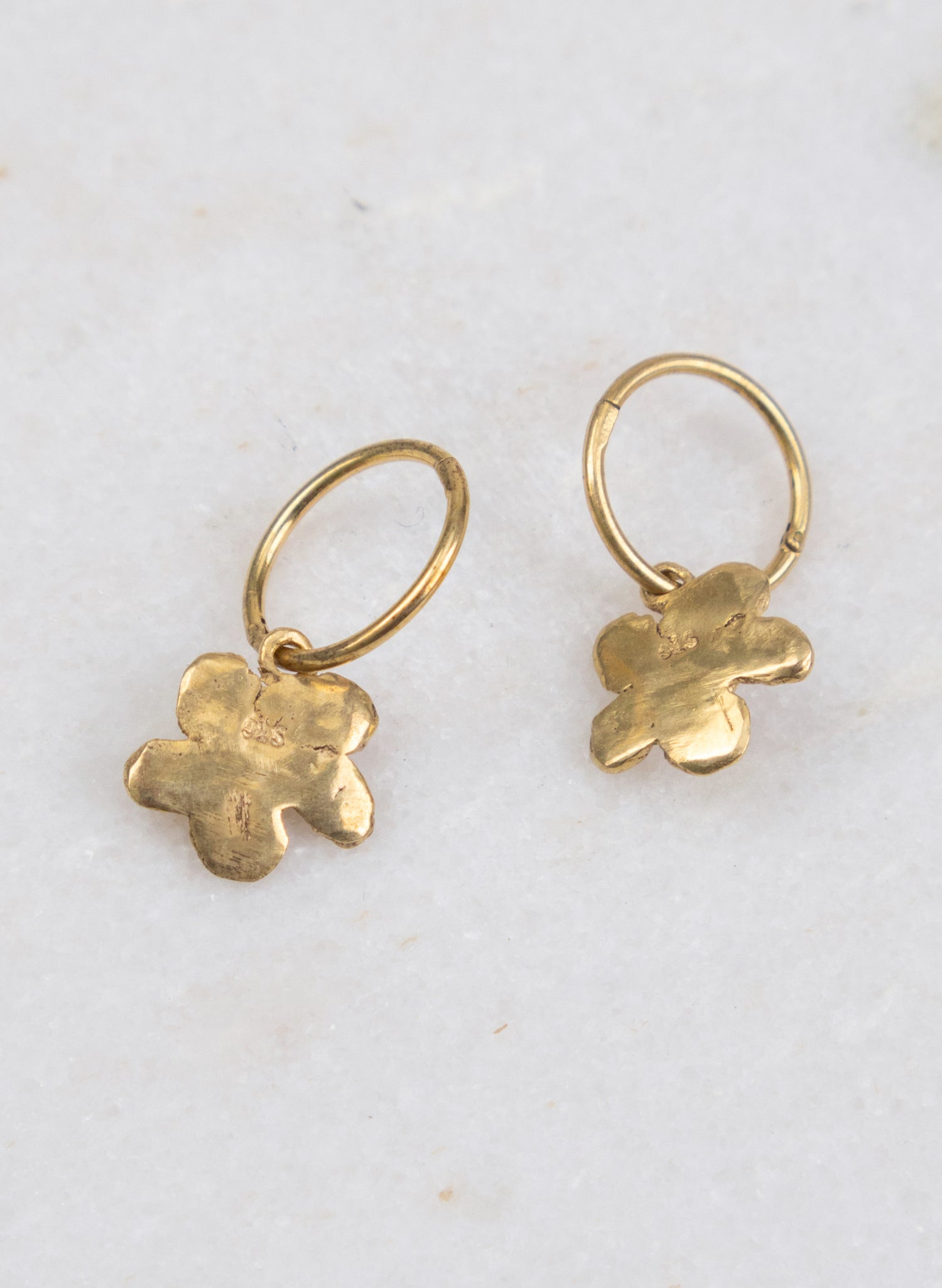 Hoop Earrings with Alpine Daisy Charm
