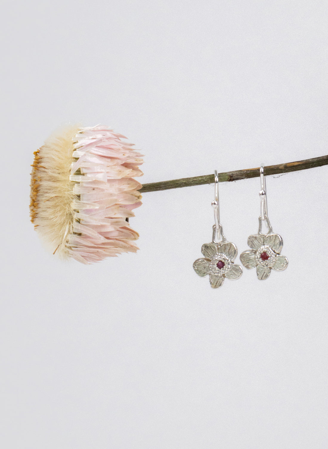 Alpine Daisy Charm Hook Earrings