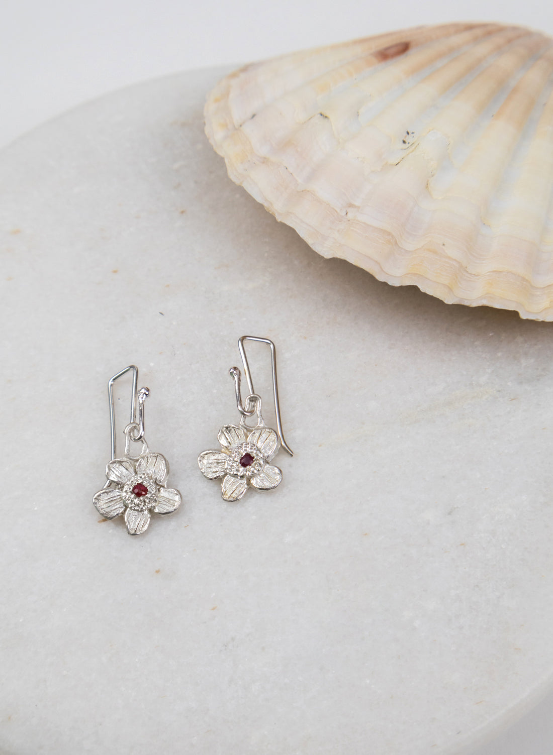 Alpine Daisy Charm Hook Earrings