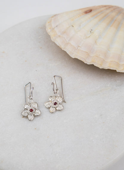 Alpine Daisy Charm Hook Earrings