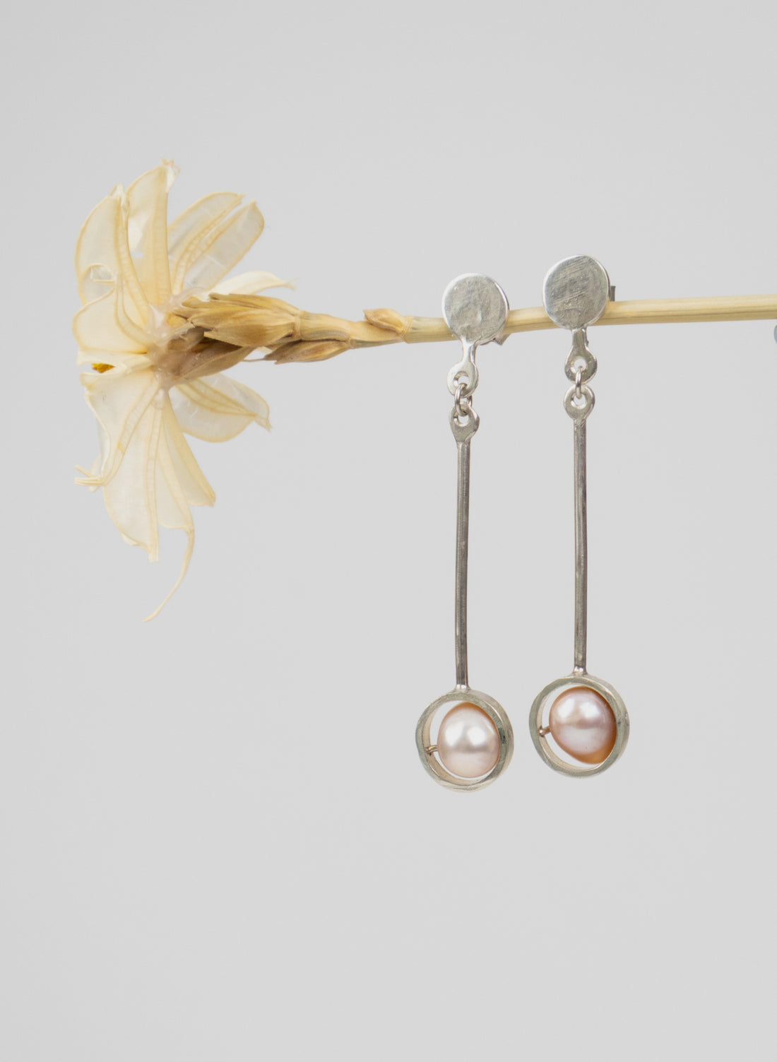 Solar Pendant Earrings - Sterling Silver