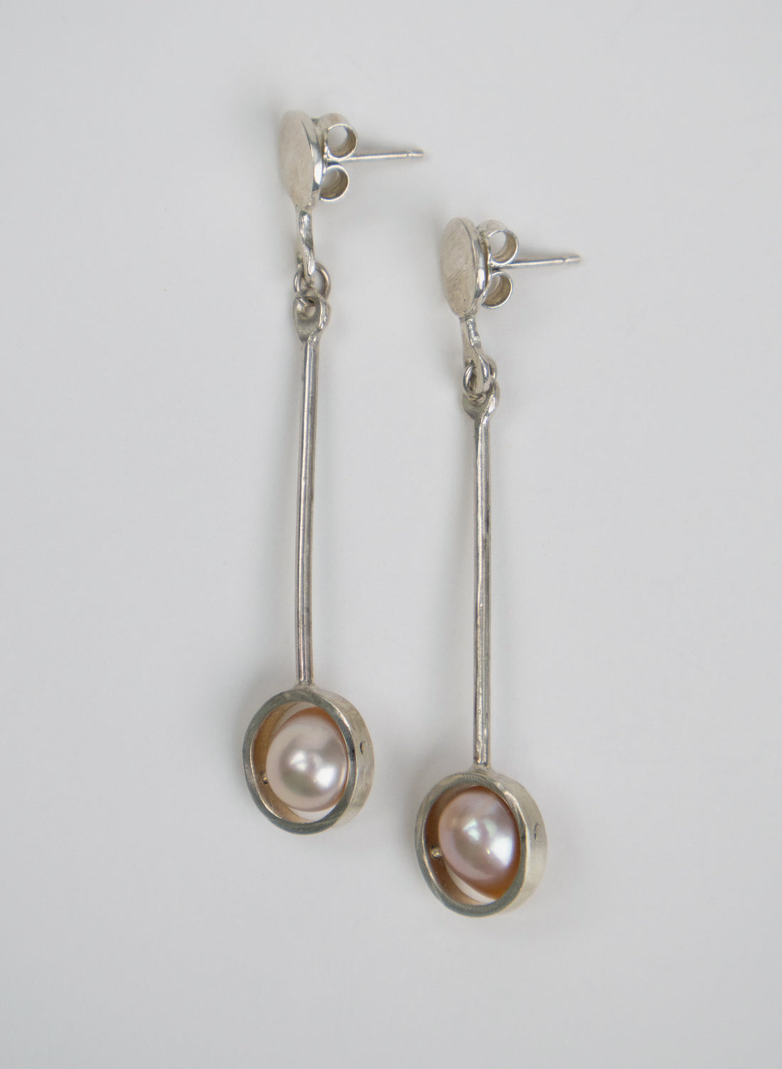 Solar Pendant Earrings - Sterling Silver