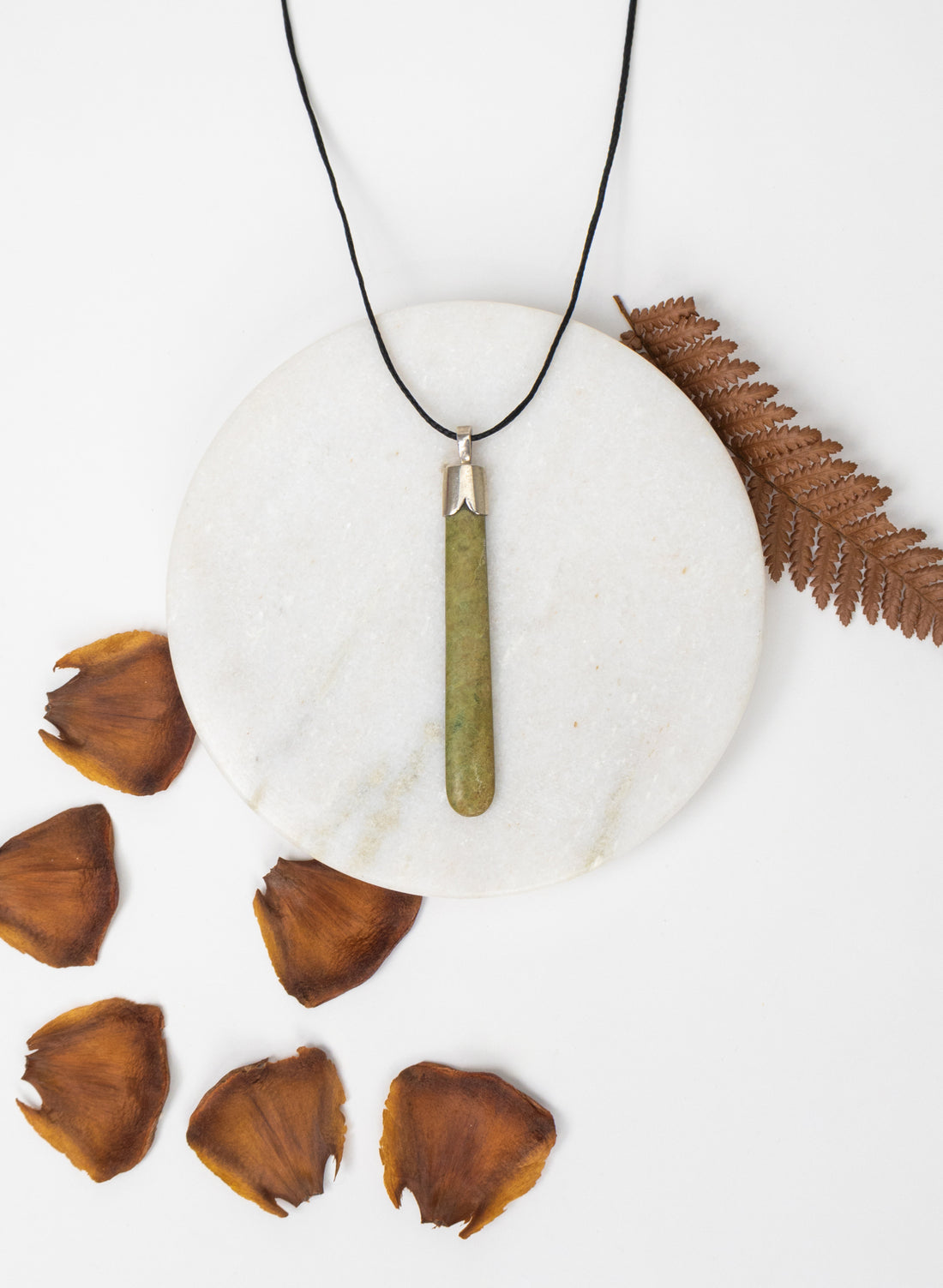 Capped Silver Pounamu Drop Pendant