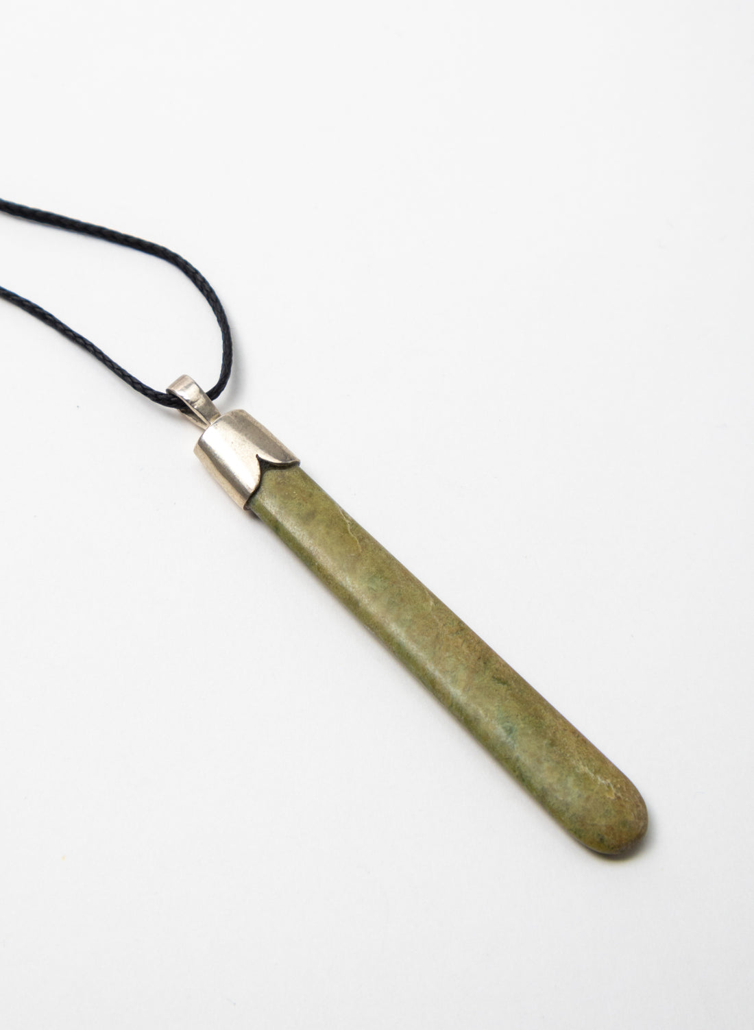 Capped Silver Pounamu Drop Pendant