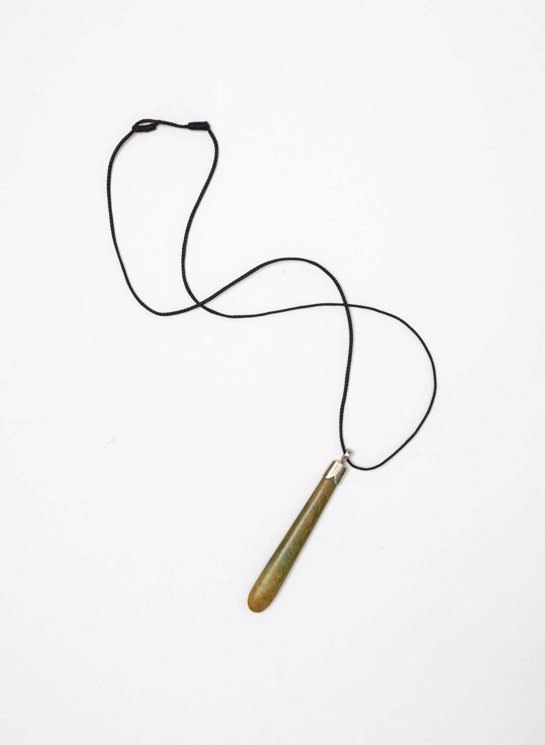 Capped Silver Pounamu Drop Pendant