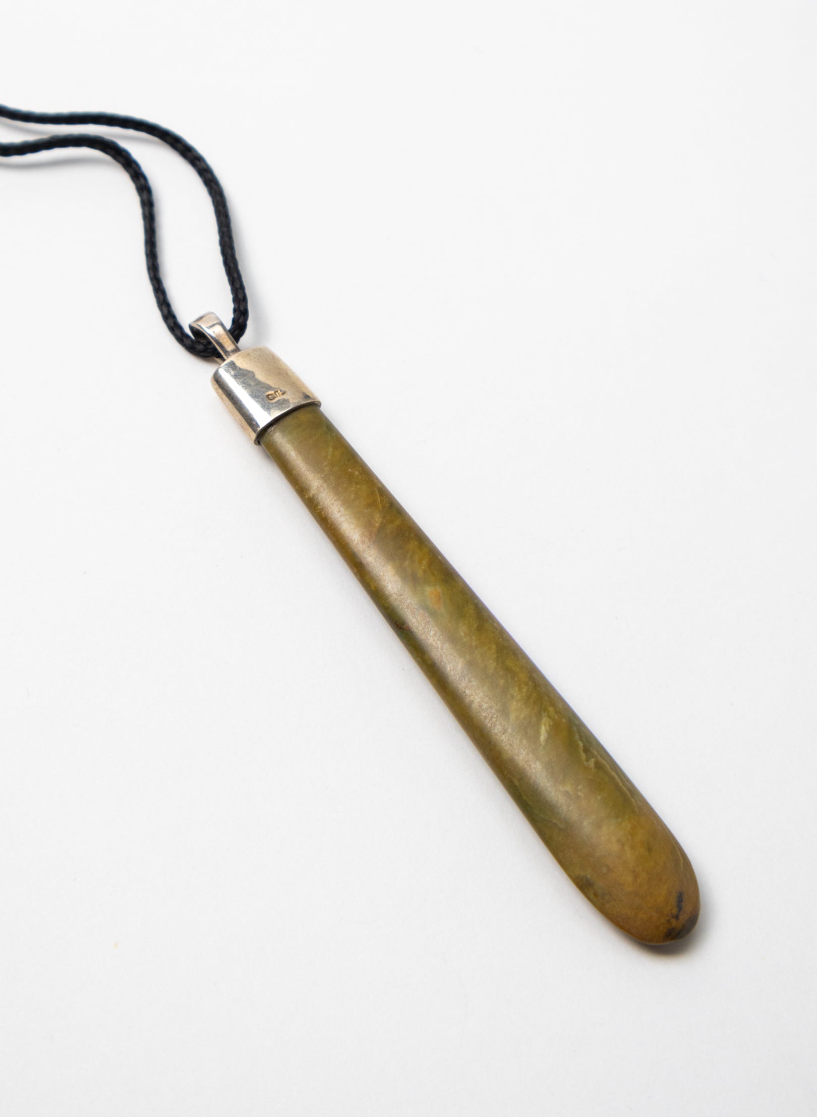 Capped Silver Pounamu Drop Pendant