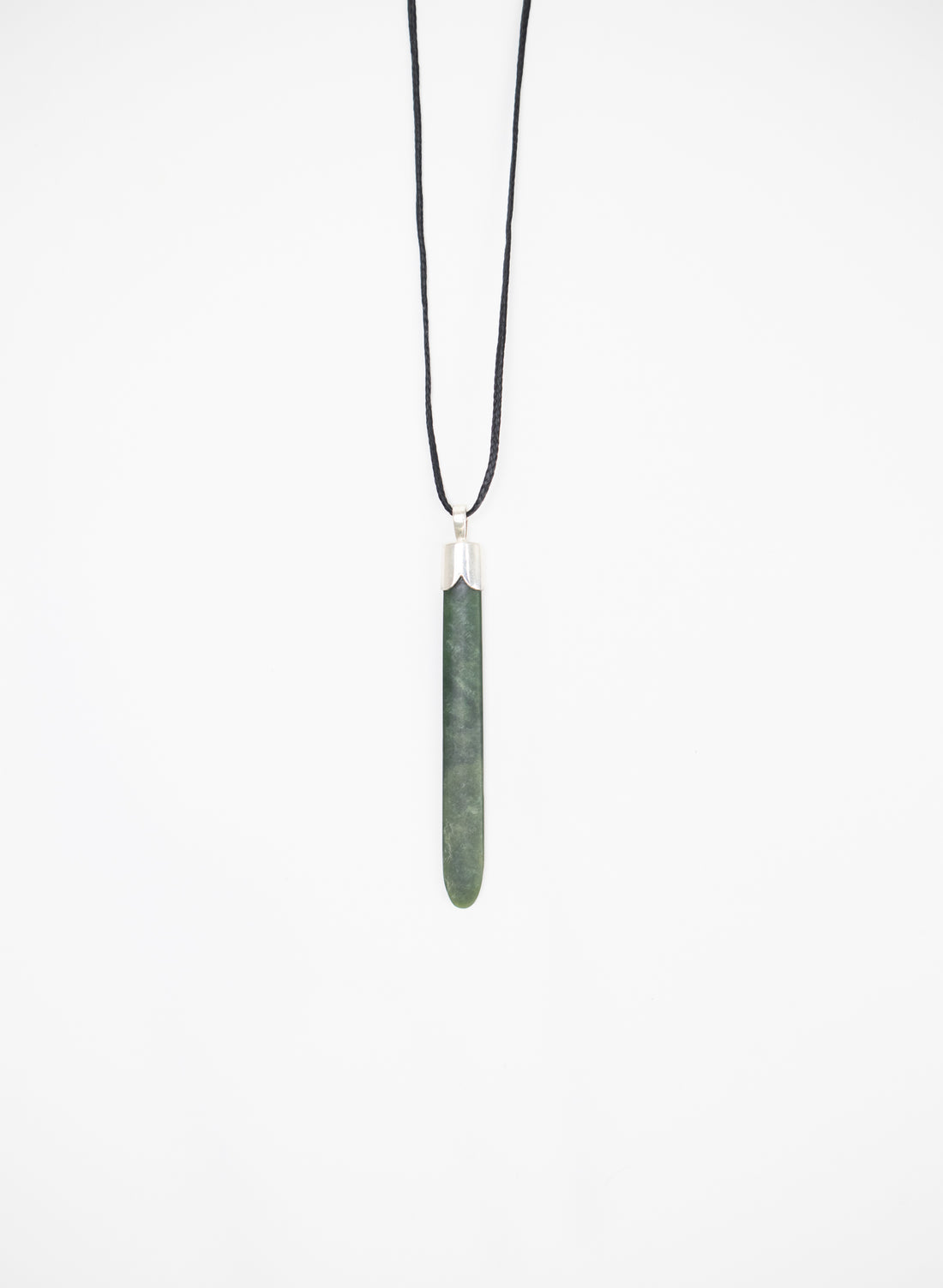 Capped Silver Pounamu Drop Pendant