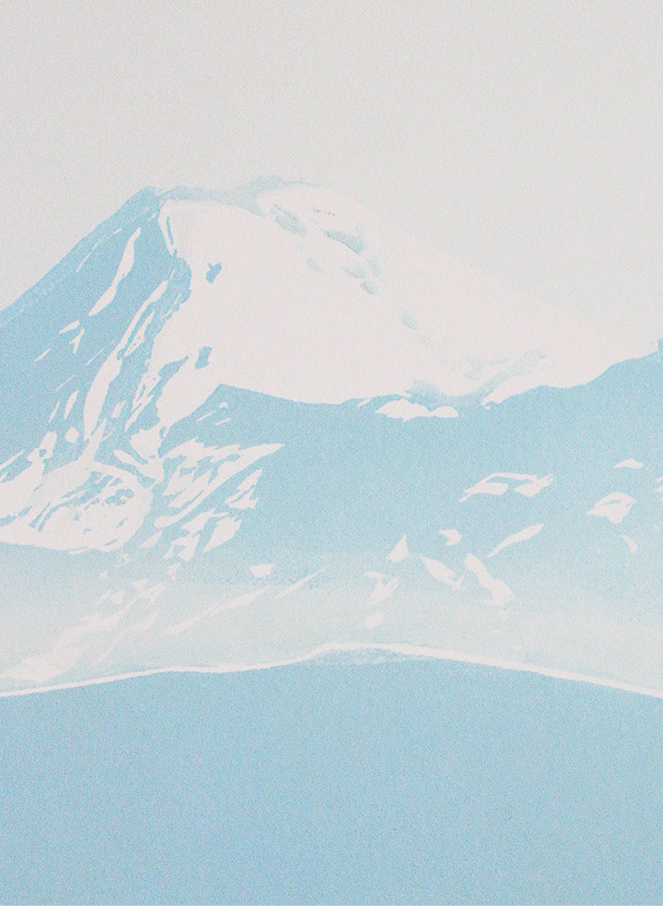 Mt Ruapehu, Ngauruhoe &amp; Tongariro - Woodblock Print