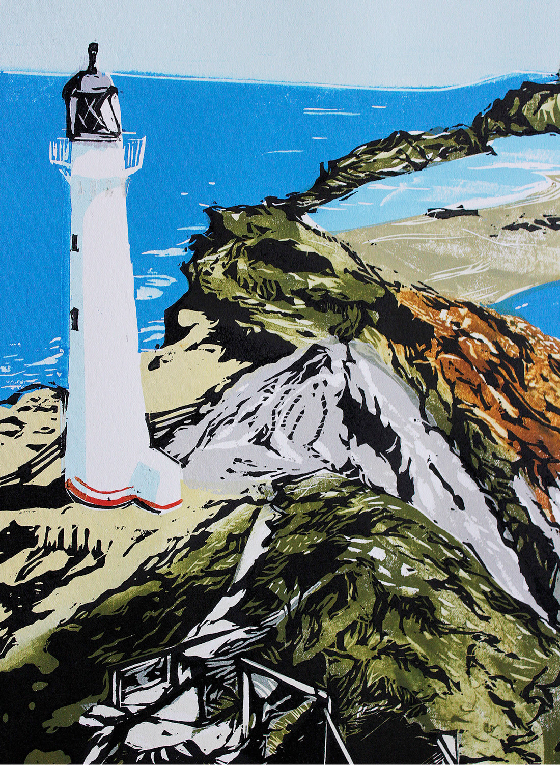 Castlepoint - Woodblock Print