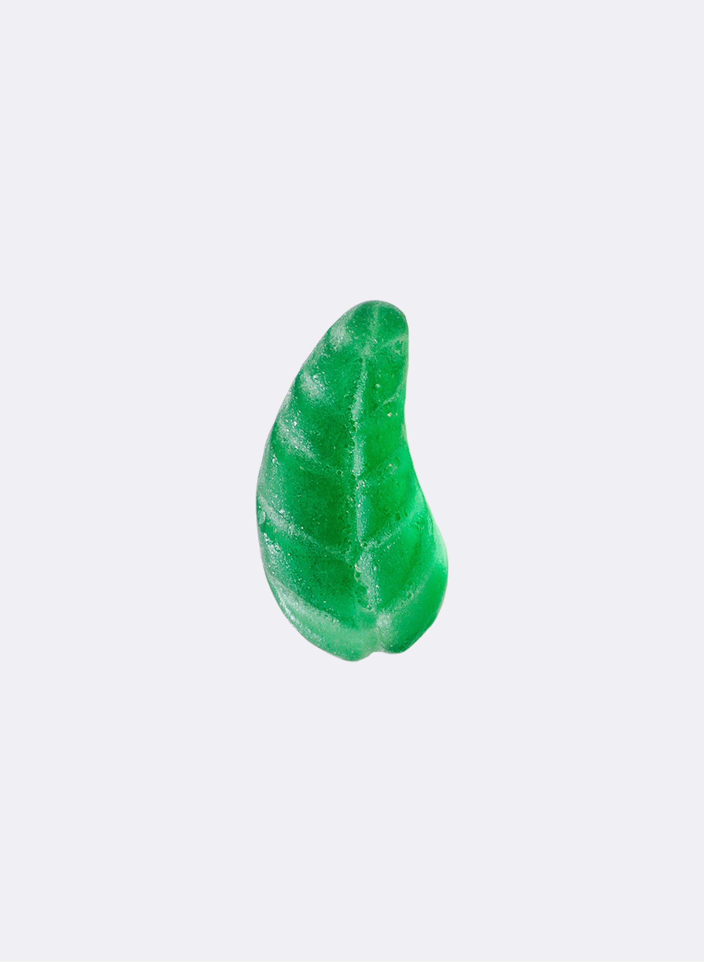 Small Cast Glass Spearmint Leaf Lolly