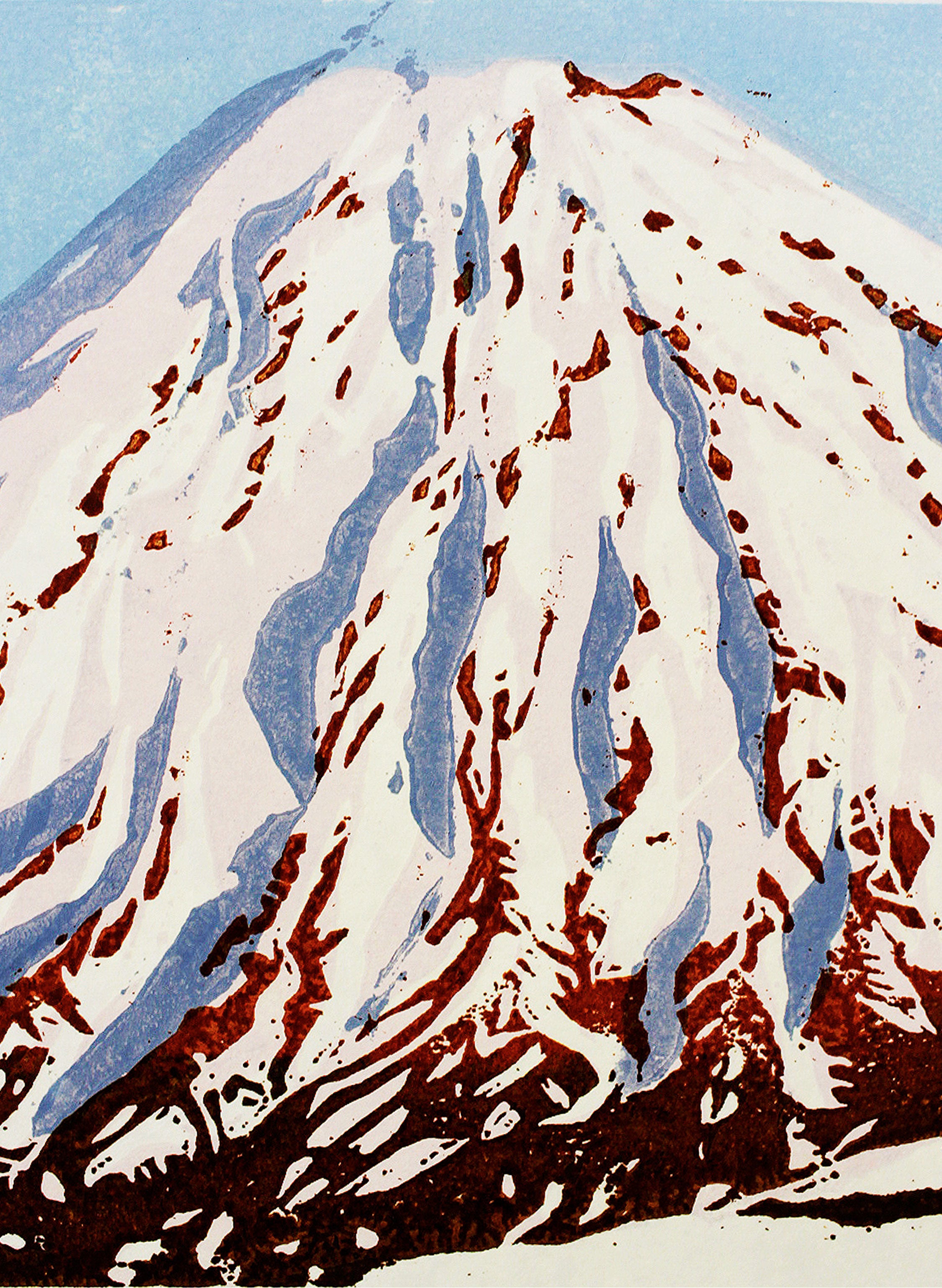 Mount Ngauruhoe - Woodblock Print