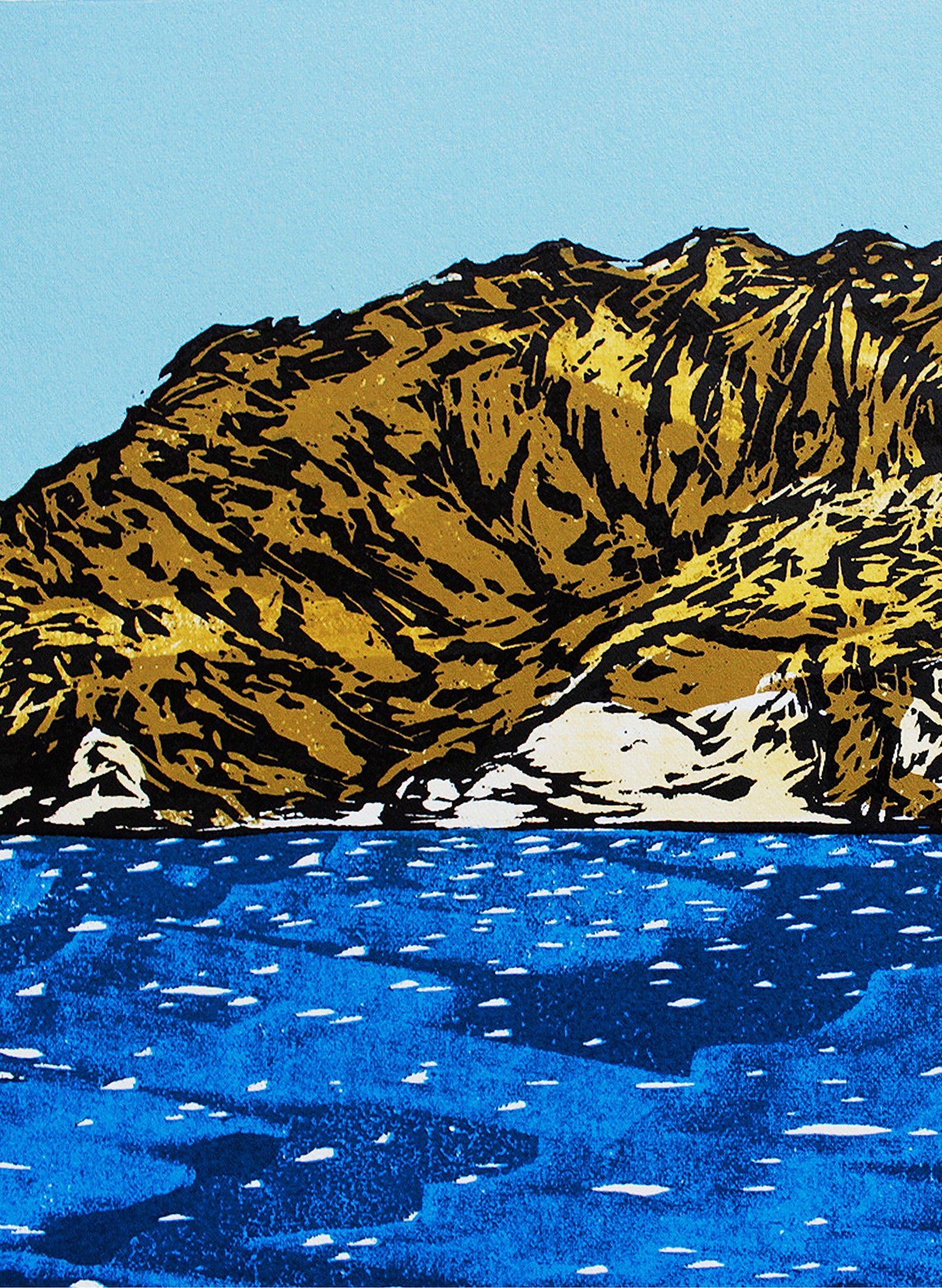 Little Barrier Island - Woodblock Print