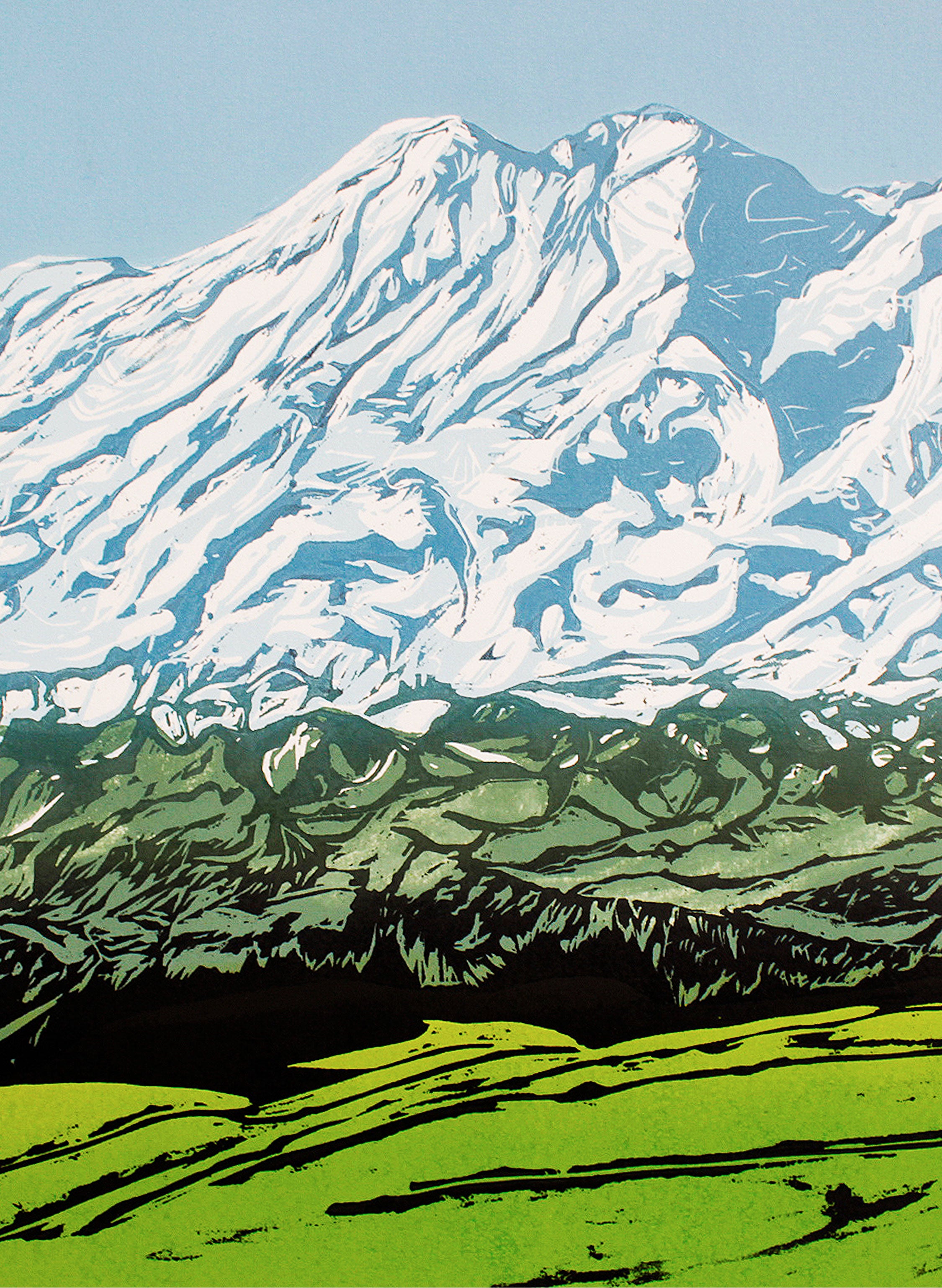 Mount Ruapehu | Large - Woodblock Print