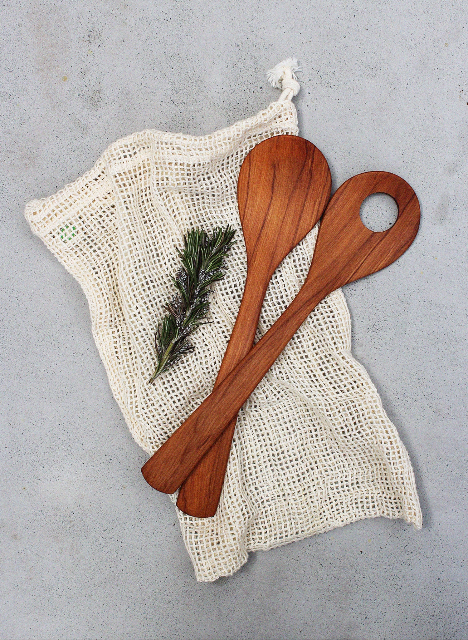 New Zealand Timber Salad Servers - Rimu