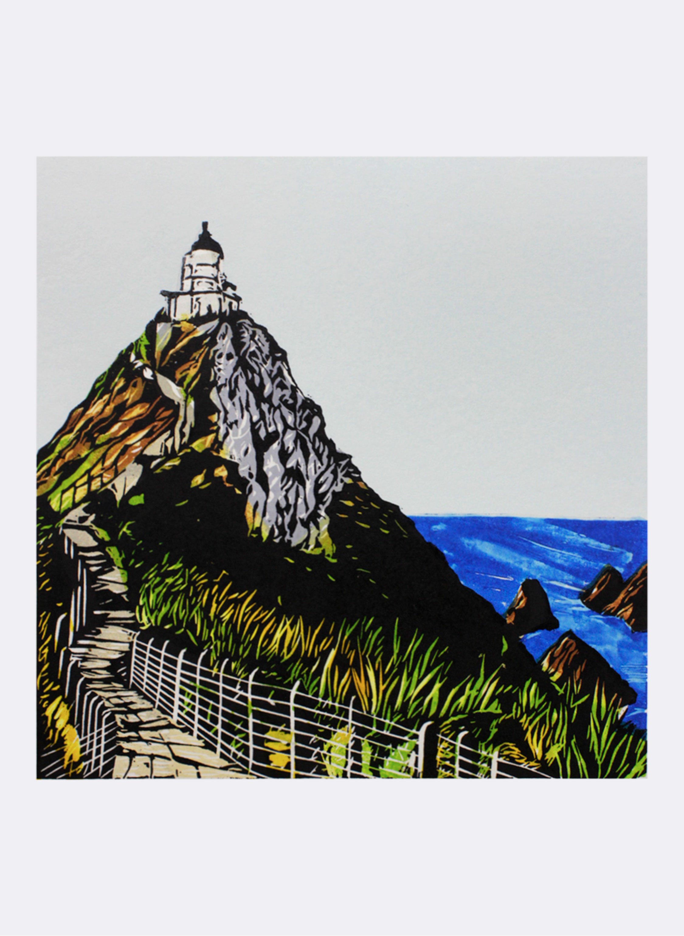 Nugget Point - Woodblock Print