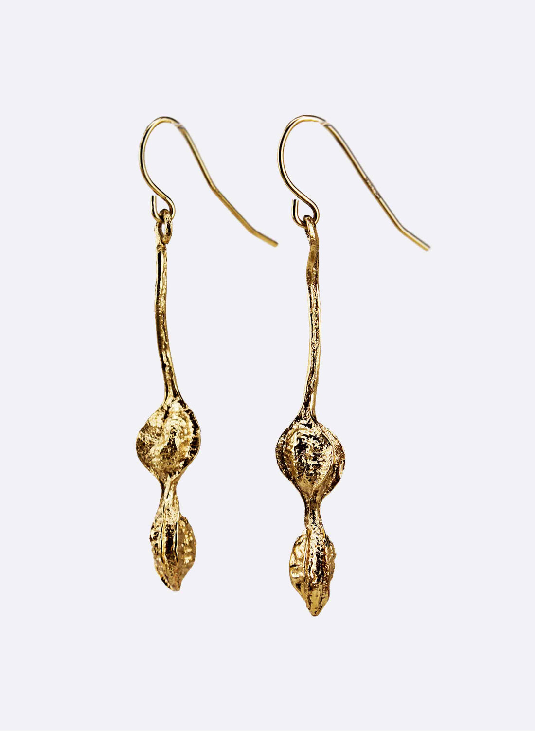 Kōwhai Drop Earrings - Yellow Gold