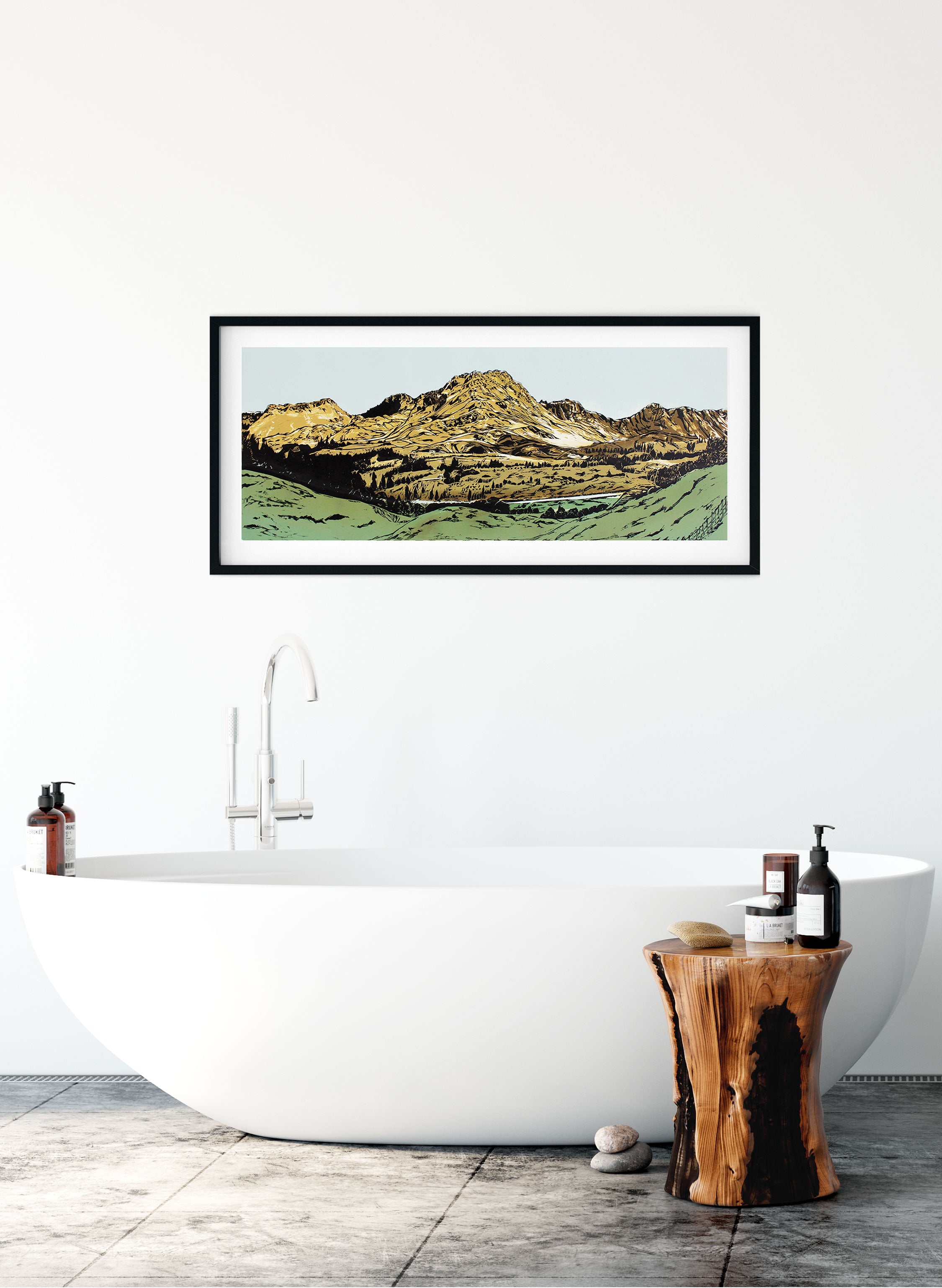 Craggy Range - Woodblock Print