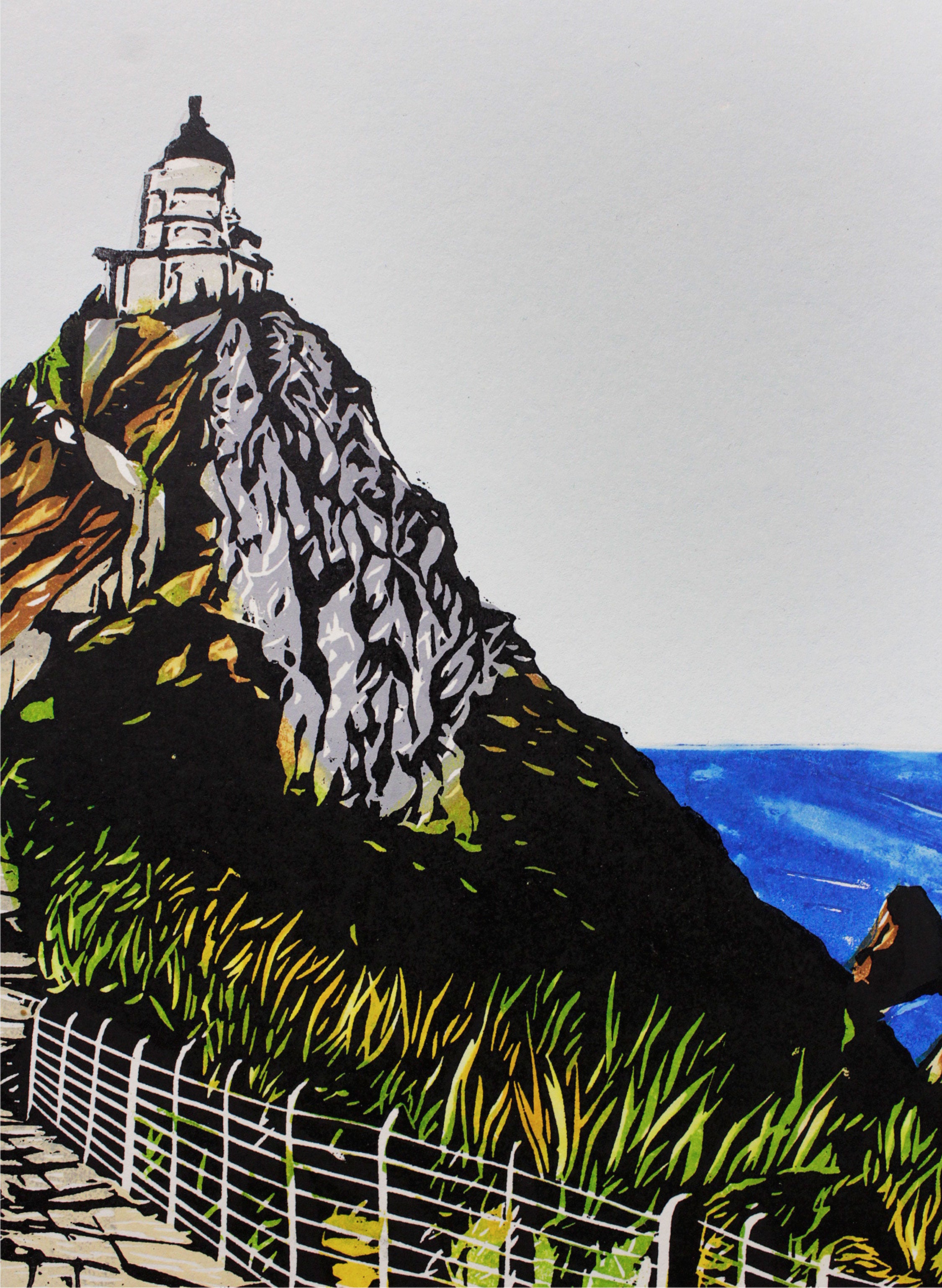 Nugget Point - Woodblock Print