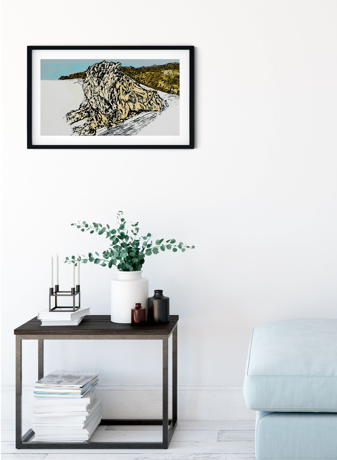 Lion Rock | Piha - Woodblock Print