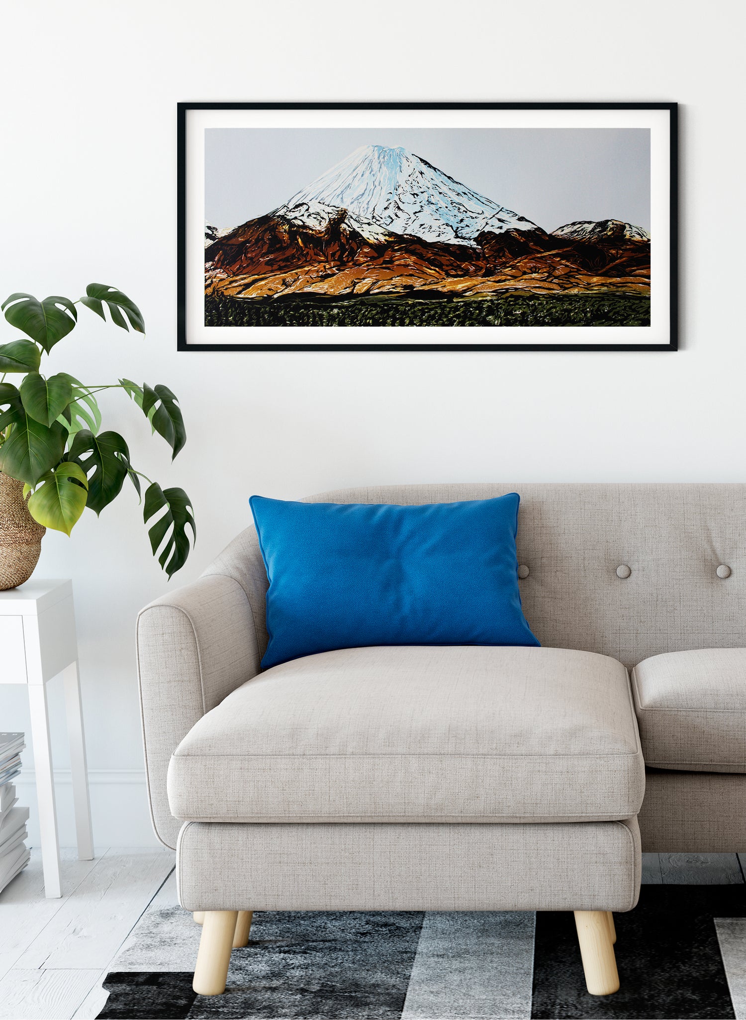 Mount Ngauruhoe - Woodblock Print