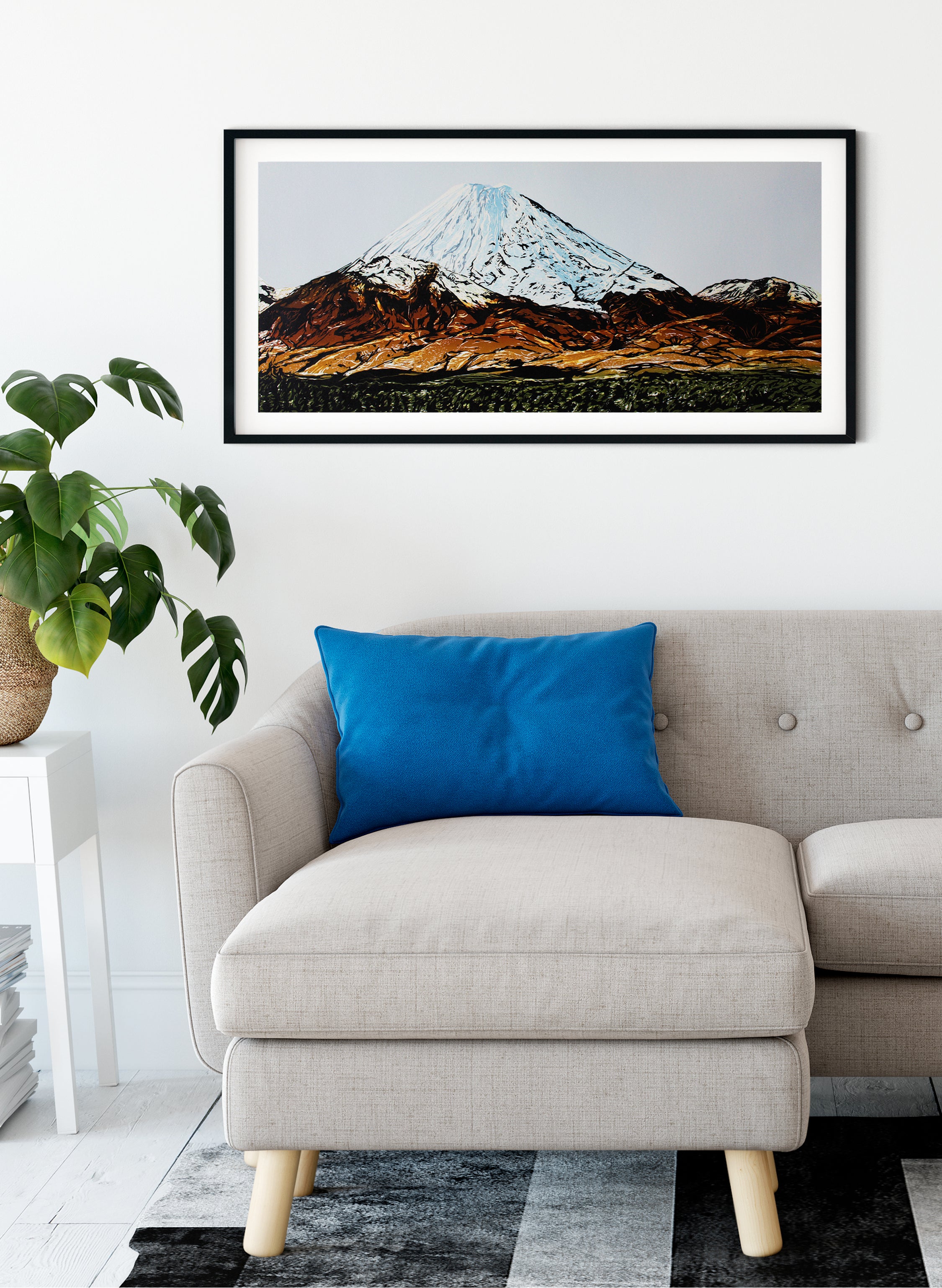 Mount Ngauruhoe - Woodblock Print