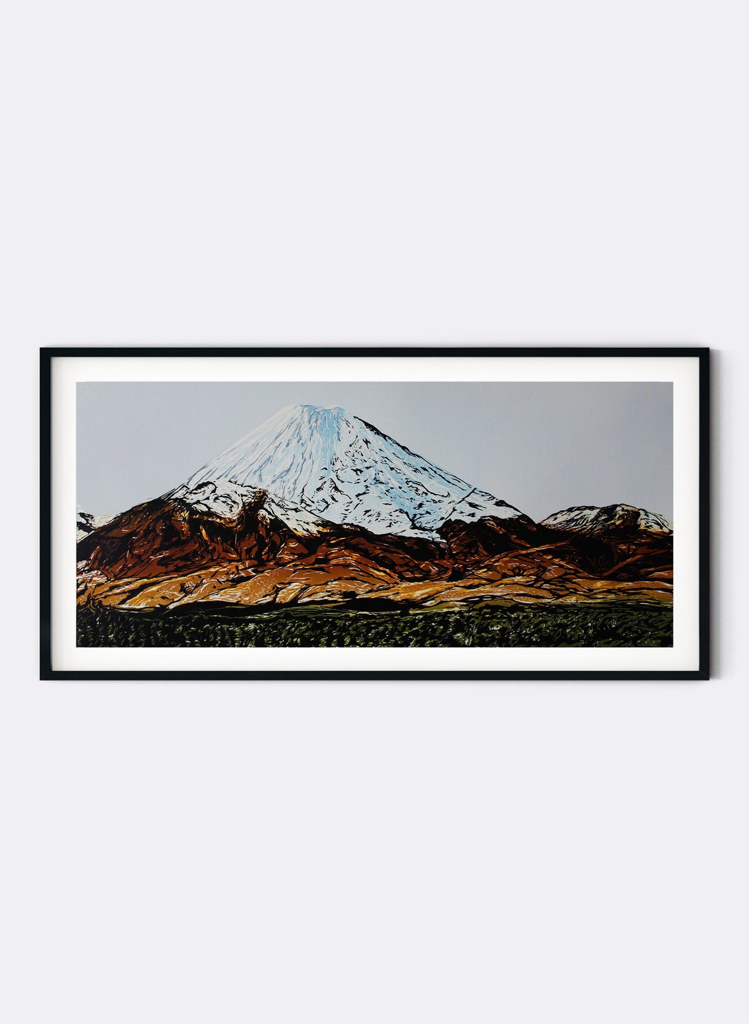 Mount Ngauruhoe - Woodblock Print
