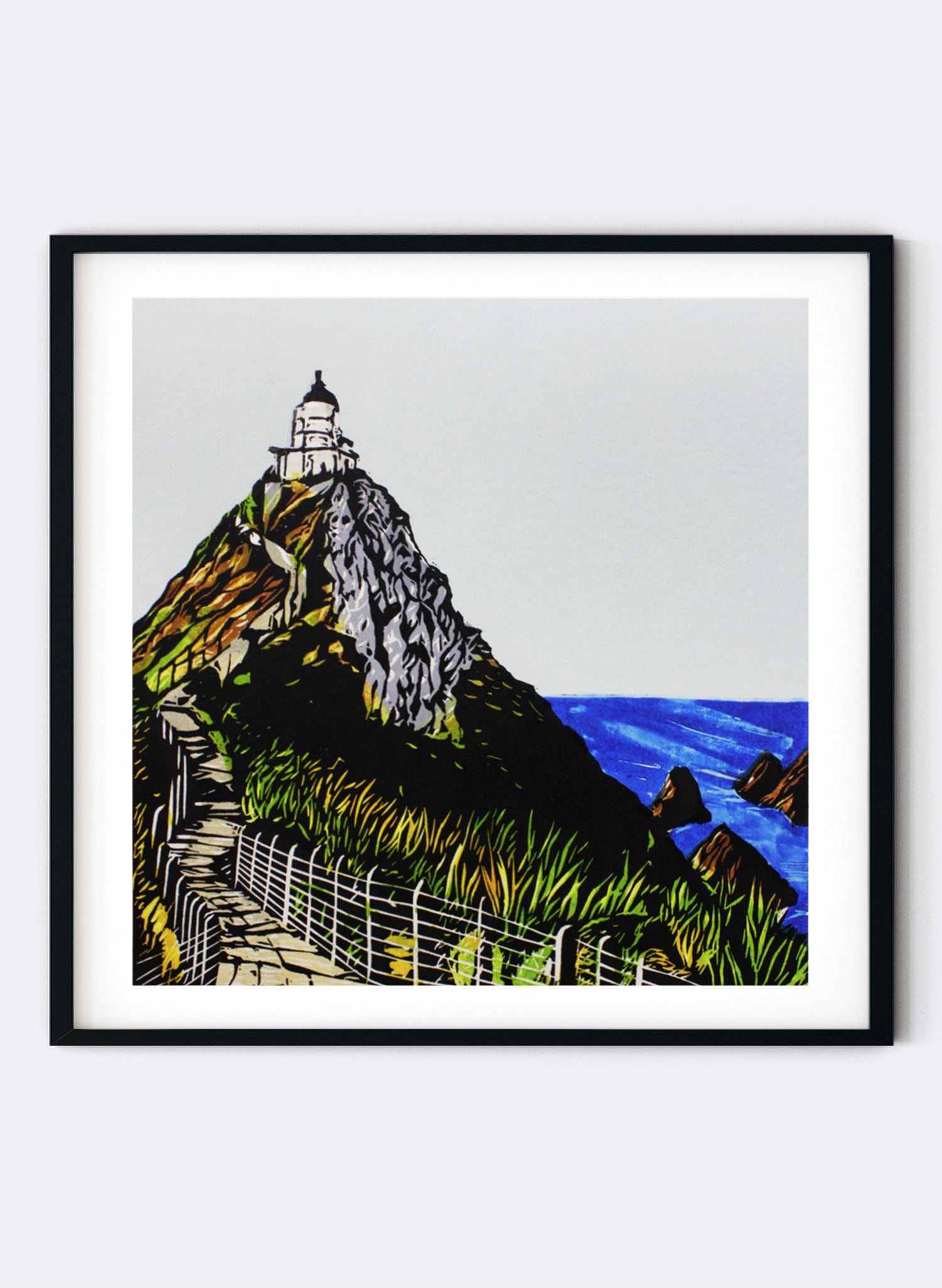 Nugget Point - Woodblock Print