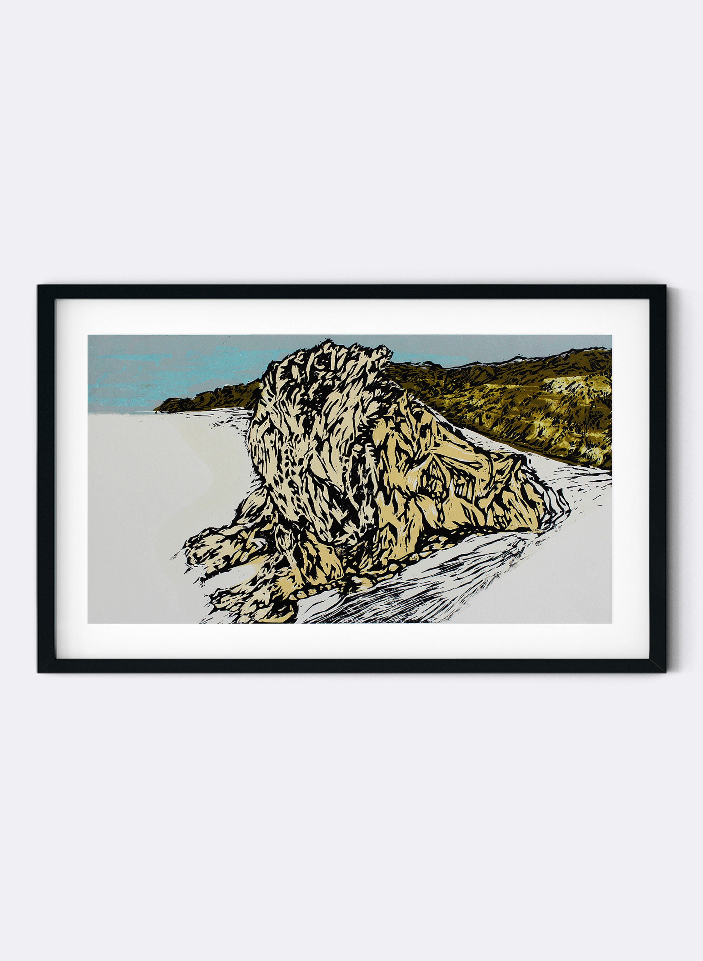 Lion Rock | Piha - Woodblock Print
