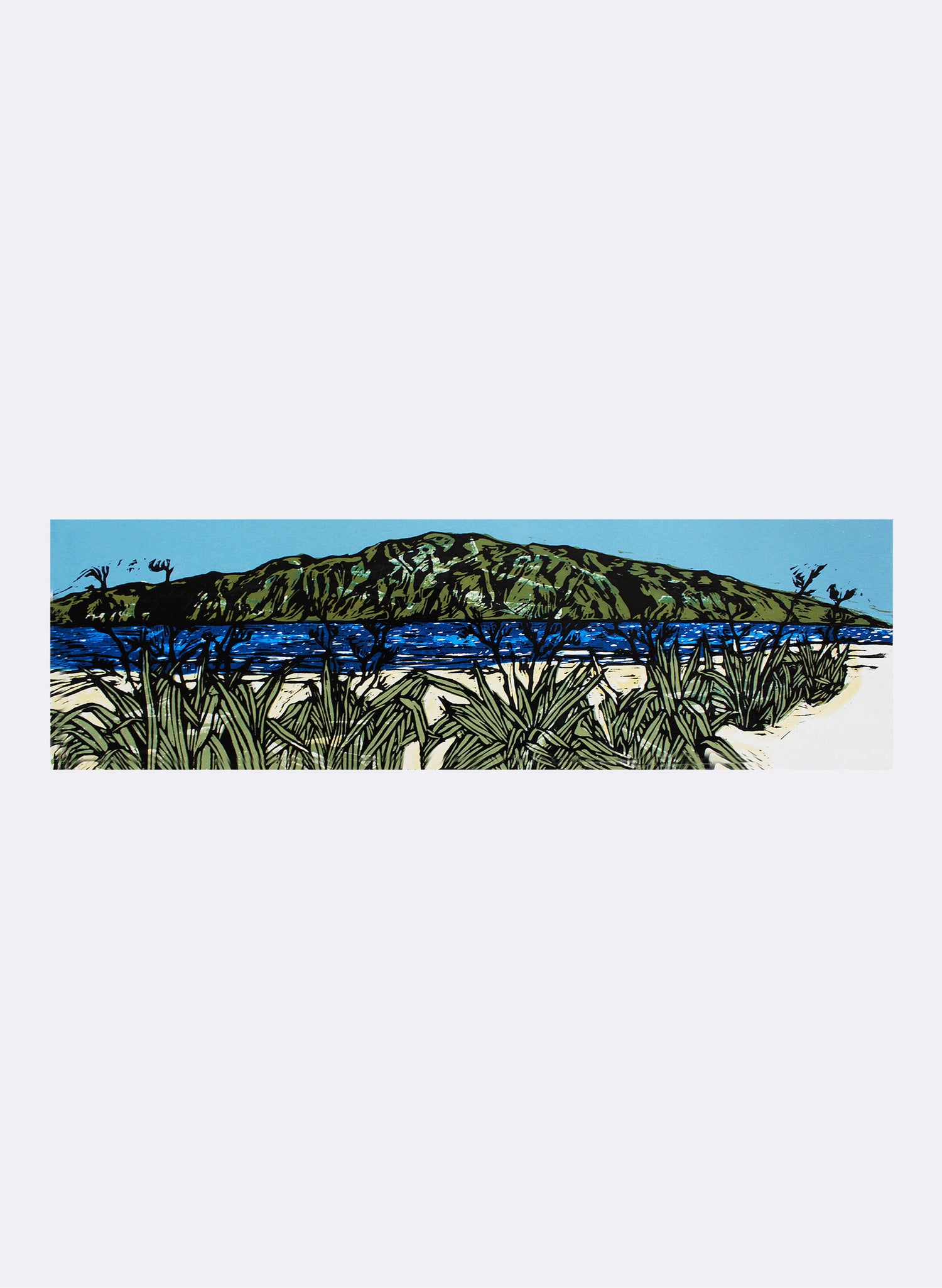 Kapiti Island - Woodblock Print
