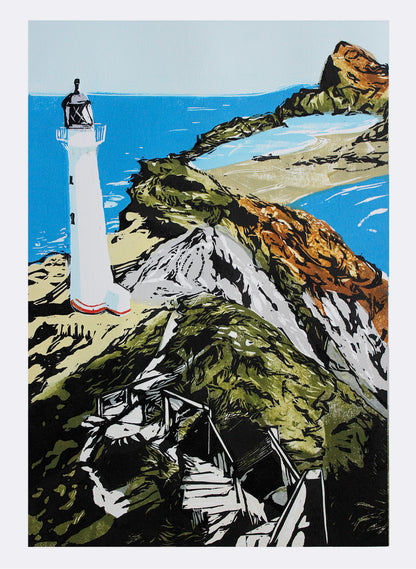 Castlepoint - Woodblock Print