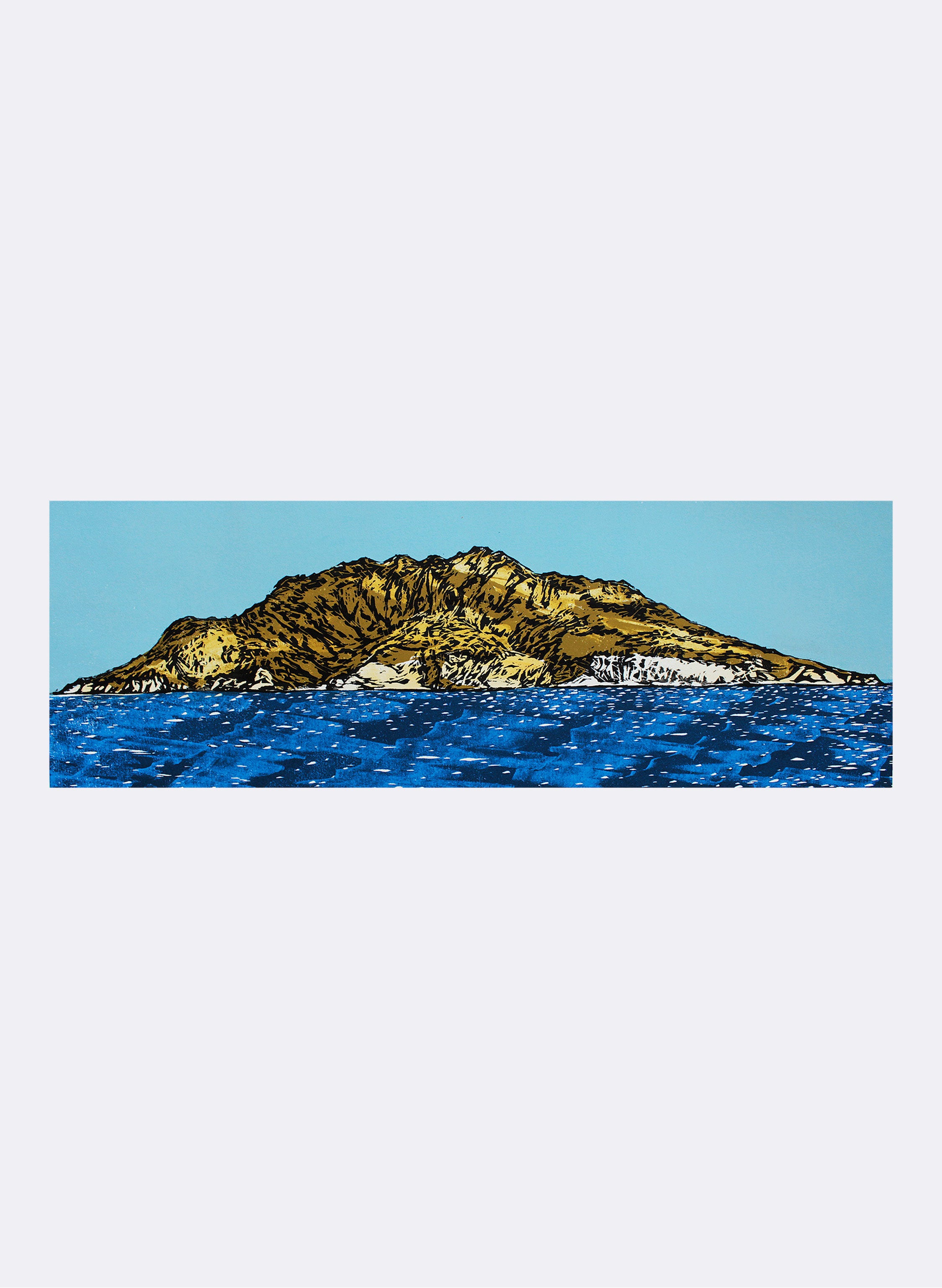 Little Barrier Island - Woodblock Print