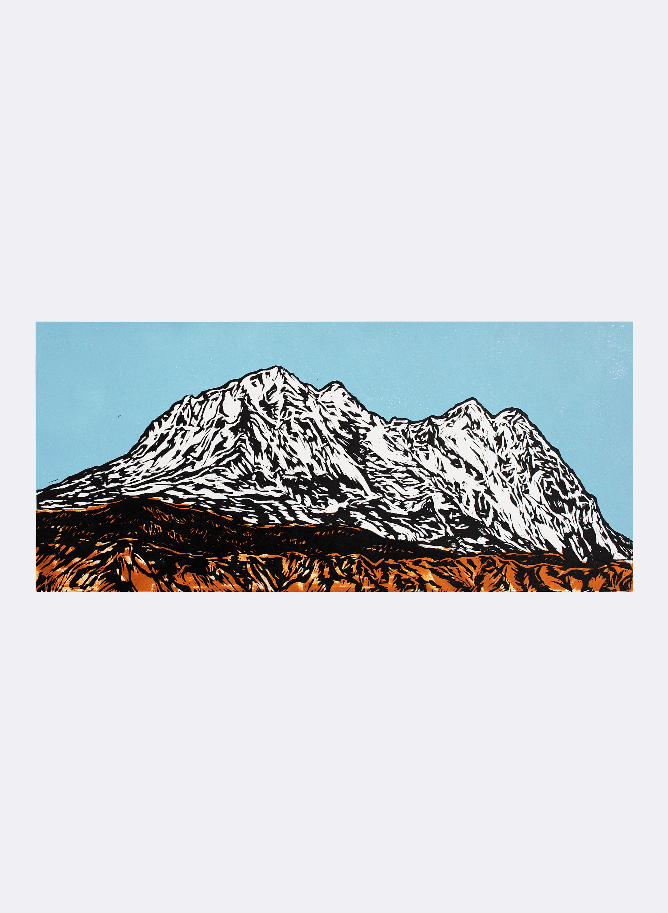 Mount Hikurangi II - Woodblock Print