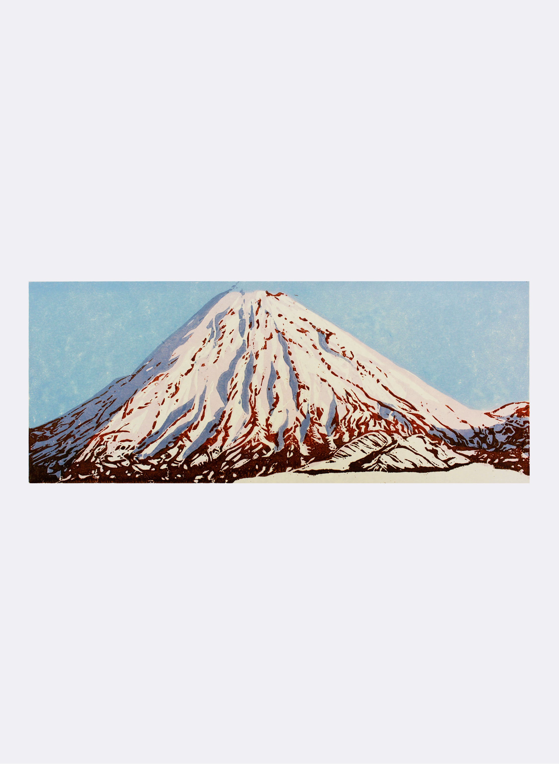 Mount Ngauruhoe - Woodblock Print