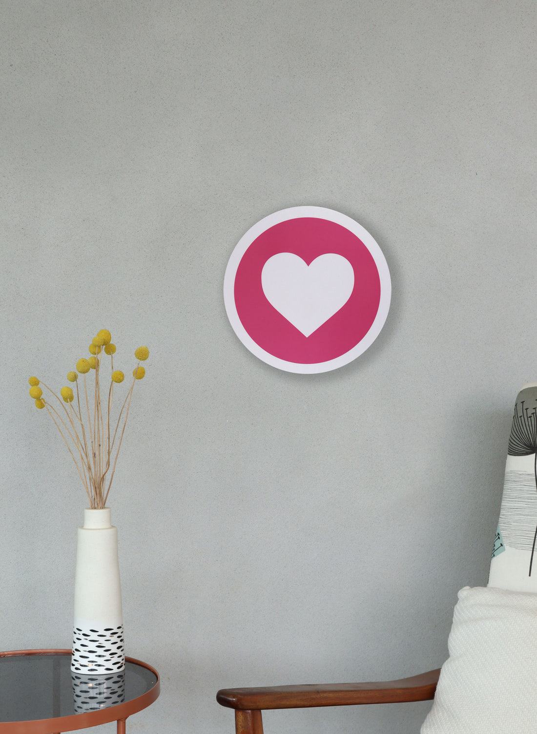 Round Heart - Medium Pink Sign