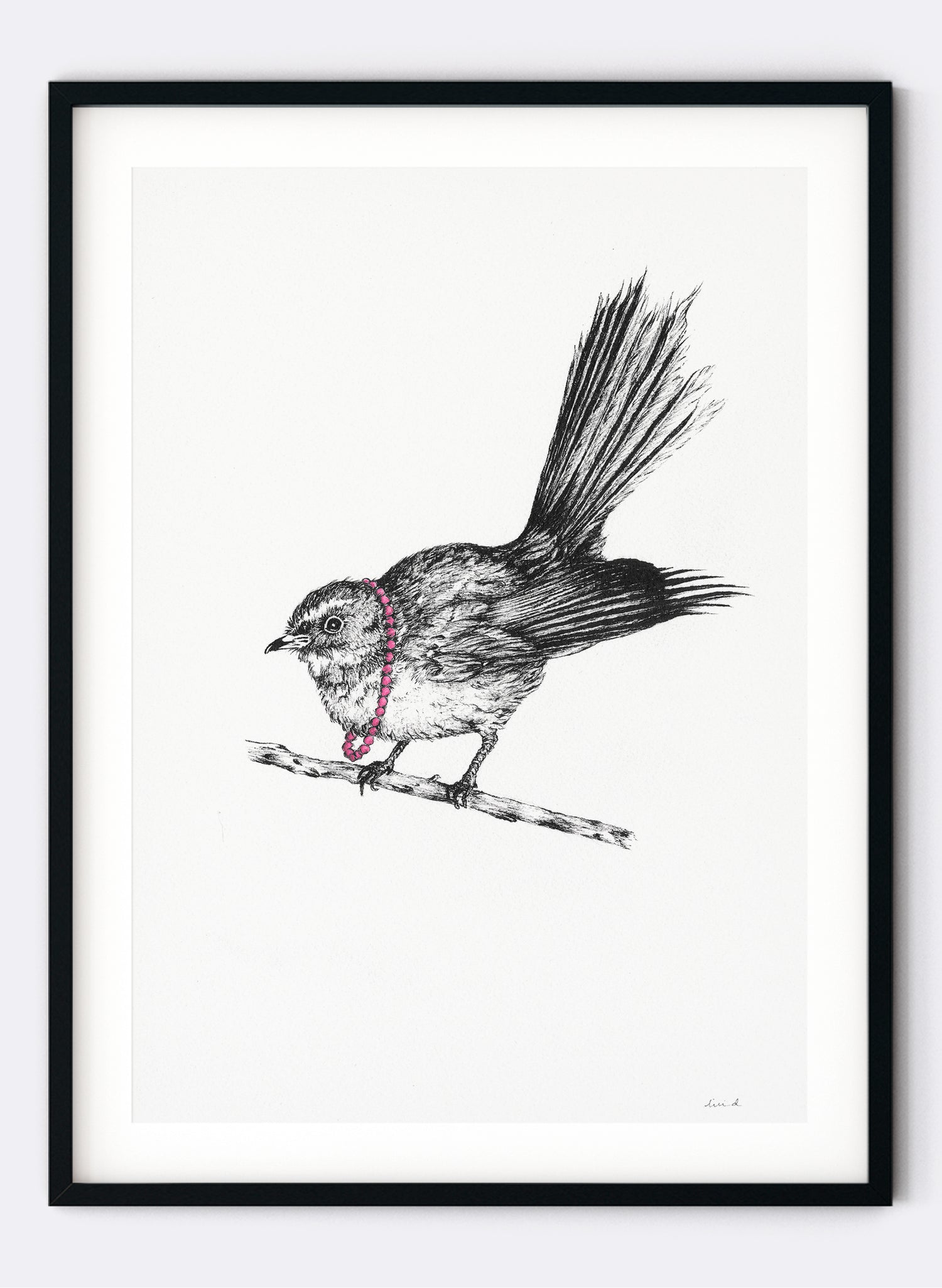 Fantail w/ Necklace - Giclée Print