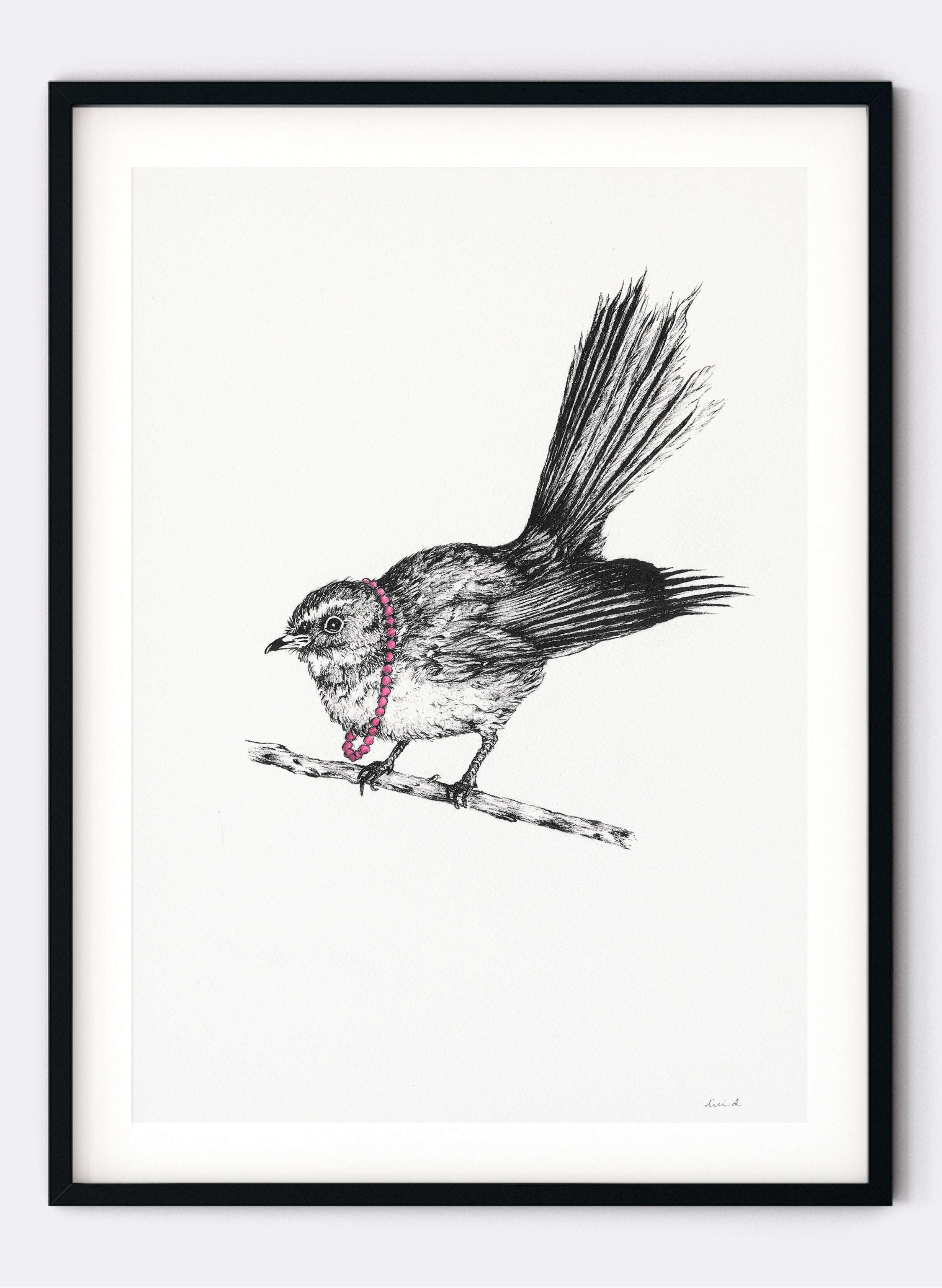 Fantail w/ Necklace - Giclée Print