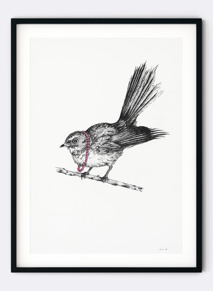Fantail w/ Necklace - Giclée Print