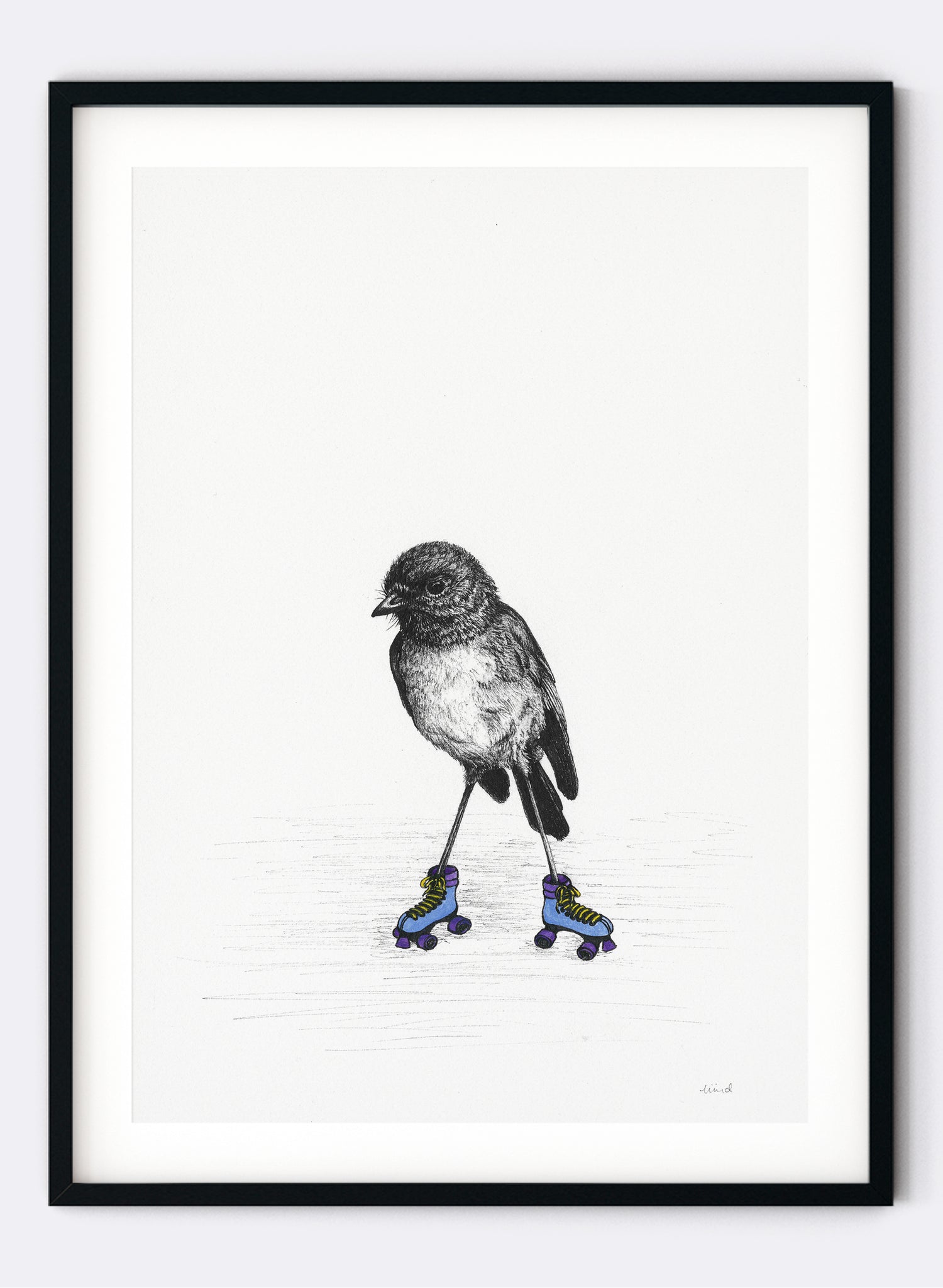 Robin On Roller Skates - Giclée Print