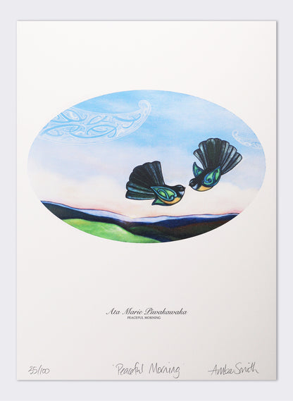 Ata Marie Piwakawaka - Giclée Print