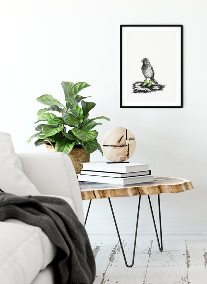 Sparrow In Gumboots - Giclée Print