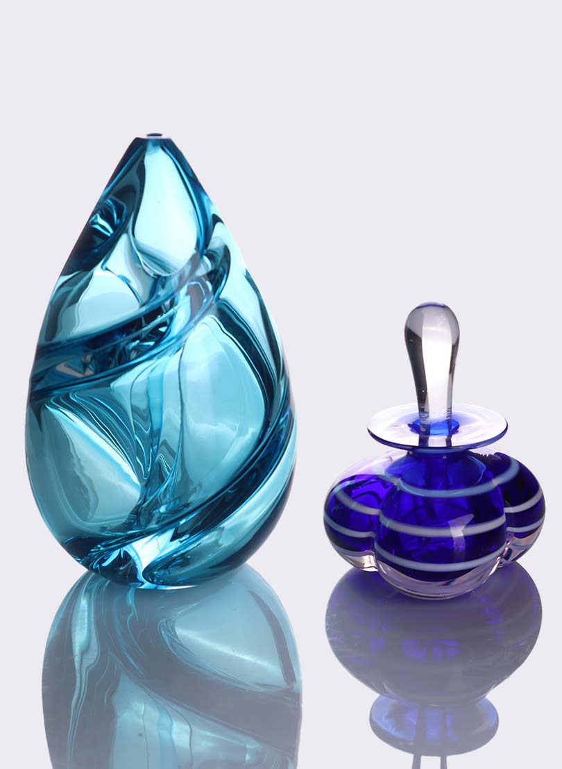 Curved Perfume Bottle - Blue