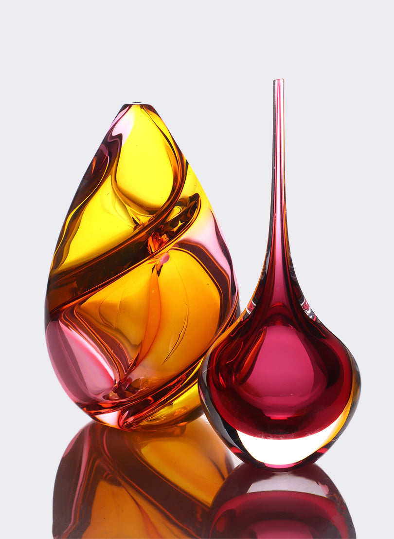 Harlequin Spiral - Gold &amp; Mauve Pink