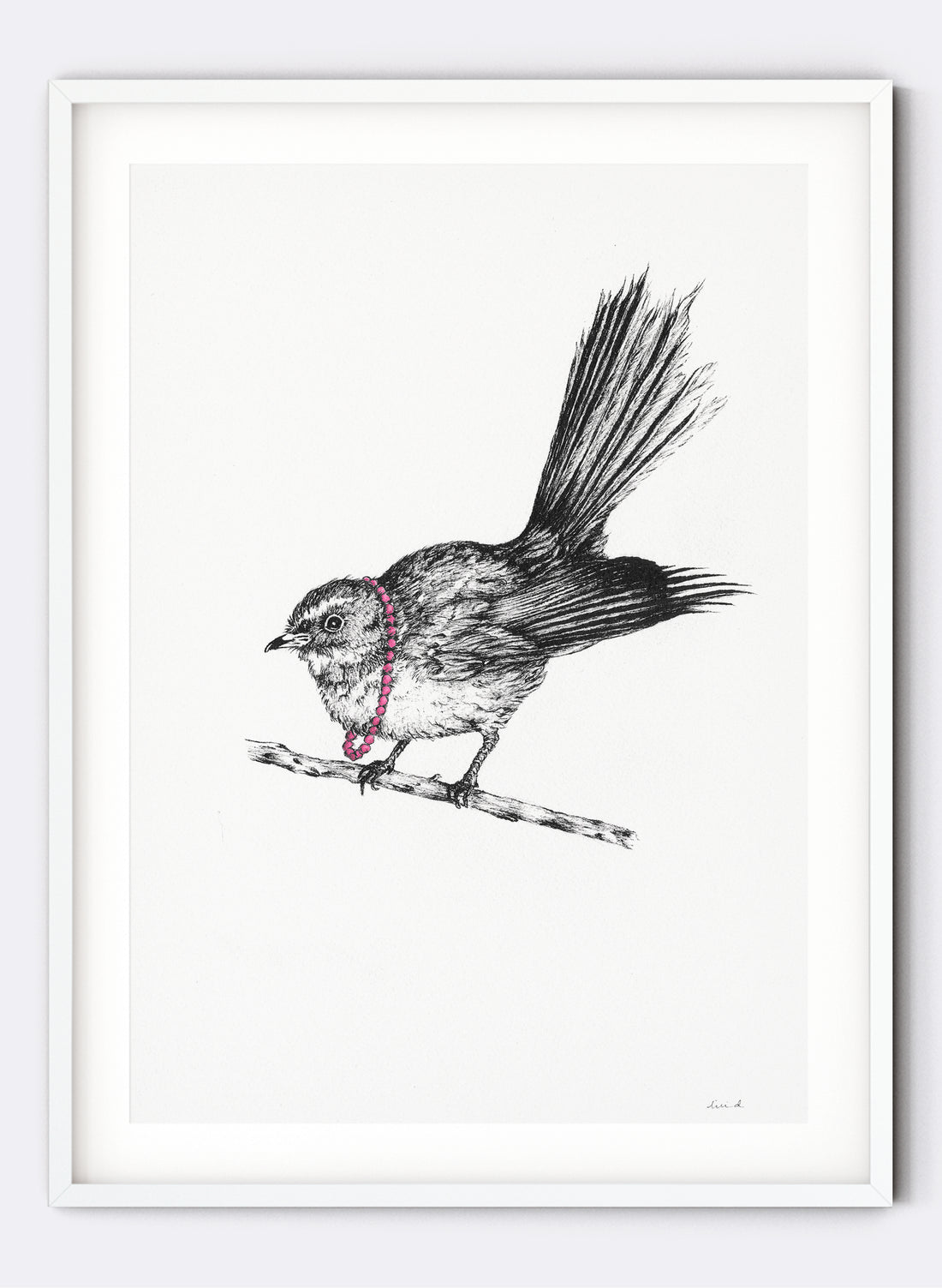 Fantail w/ Necklace - Giclée Print